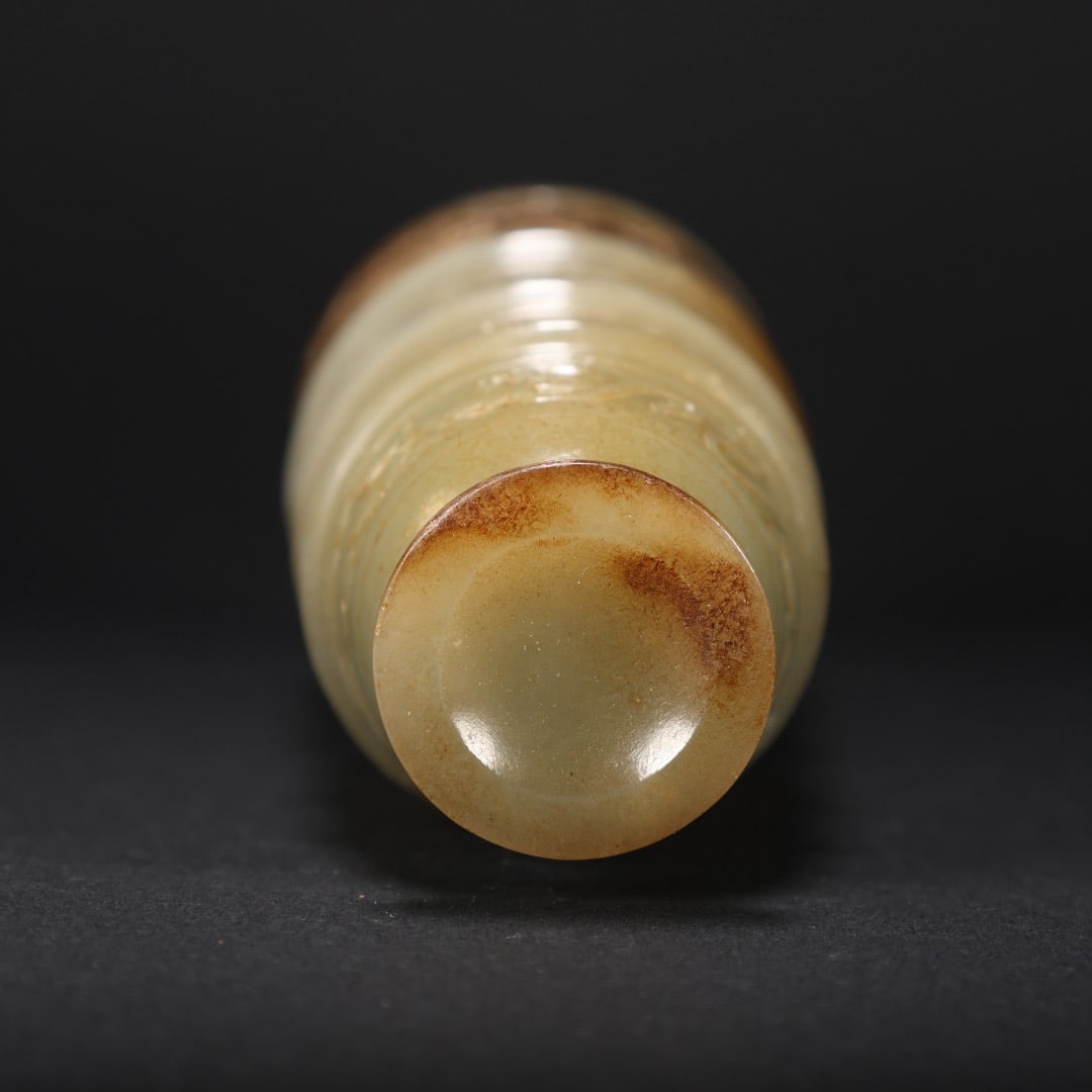 Jade Carved Beast and Character Pattern Cup - 5