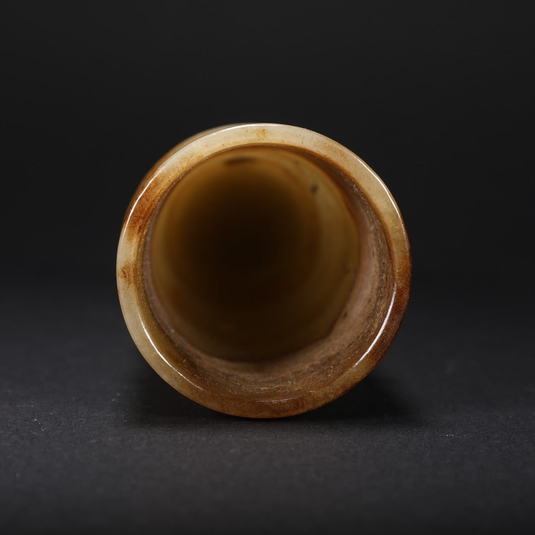 Jade Carved Beast and Character Pattern Cup - 9