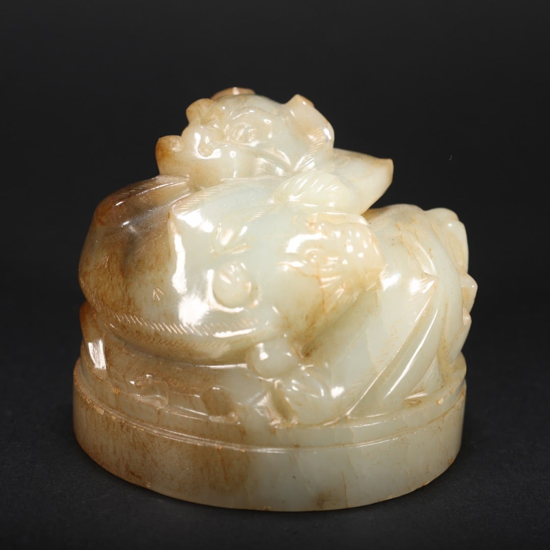 Jade Carved Beast Shape Paper Weight - 6
