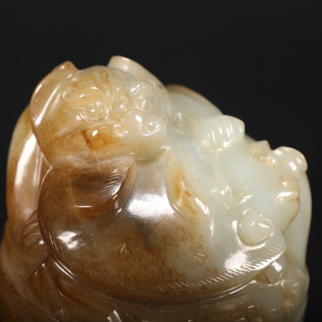 Jade Carved Beast Shape Paper Weight - 8