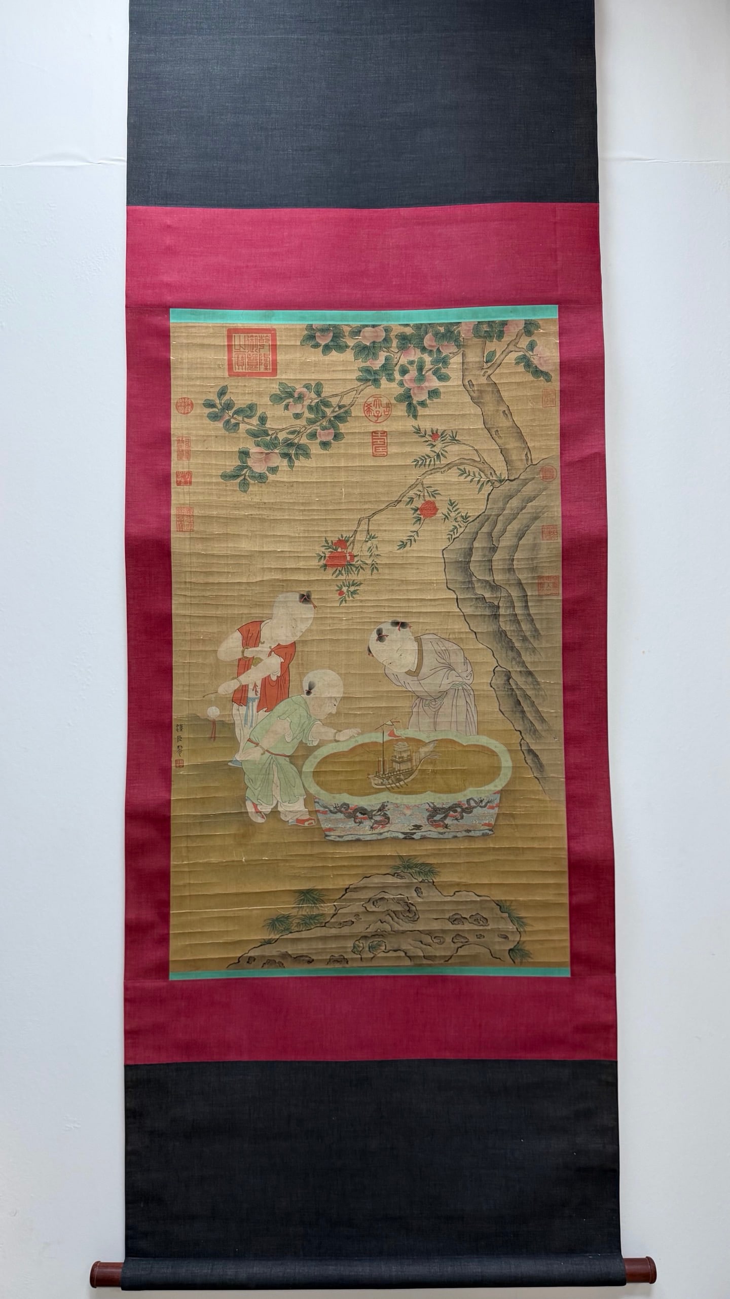 Chinese Drawing Playing Children Painting,Su Hanchen Mark: Chinese Drawing Playing Children Painting,Su Hanchen Mark (62 x 102cm)