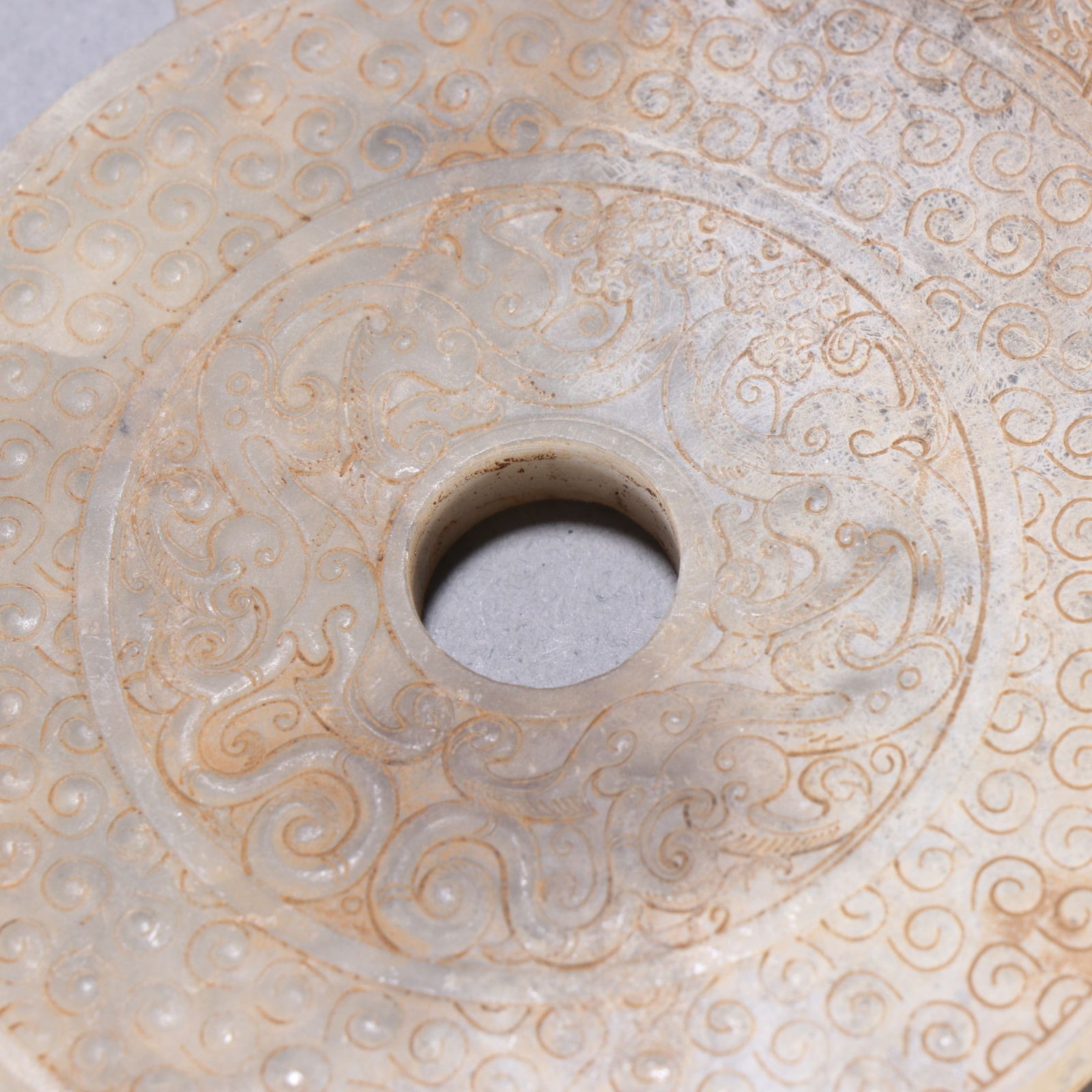Jade Carved Beast Pattern Bi - 3