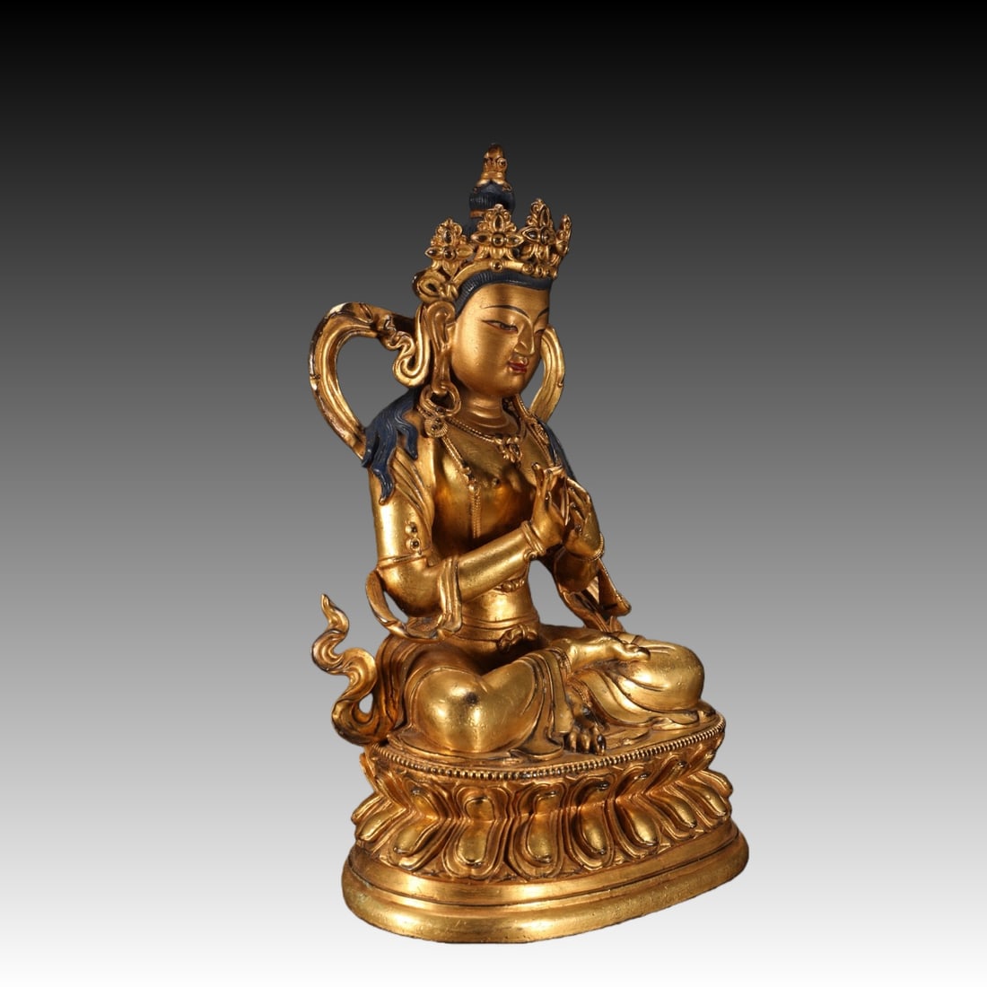 Gilt Bronze GuanYin Figure - 8