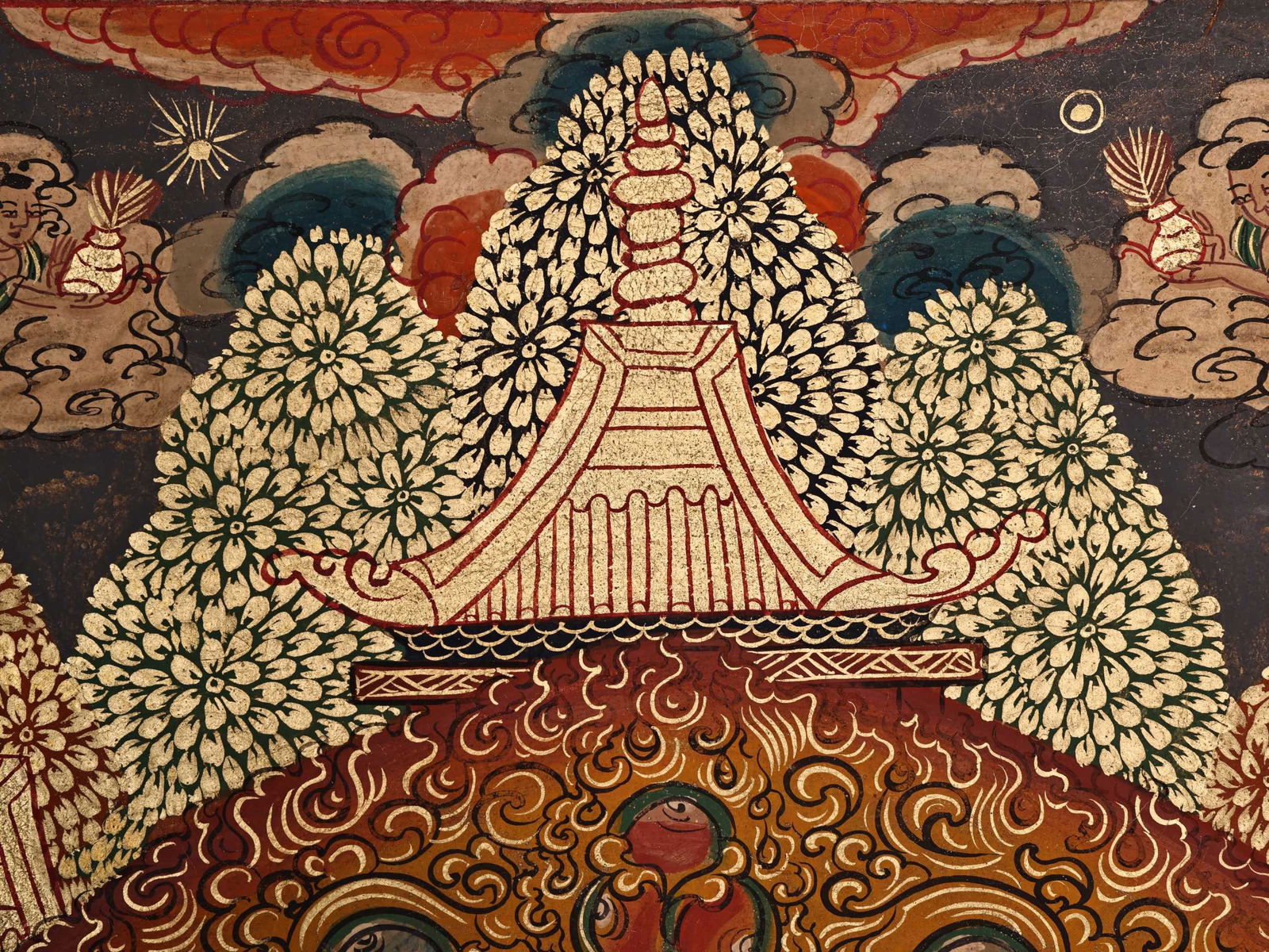 Colour Painted Mahakala Pattern Tangka - 5