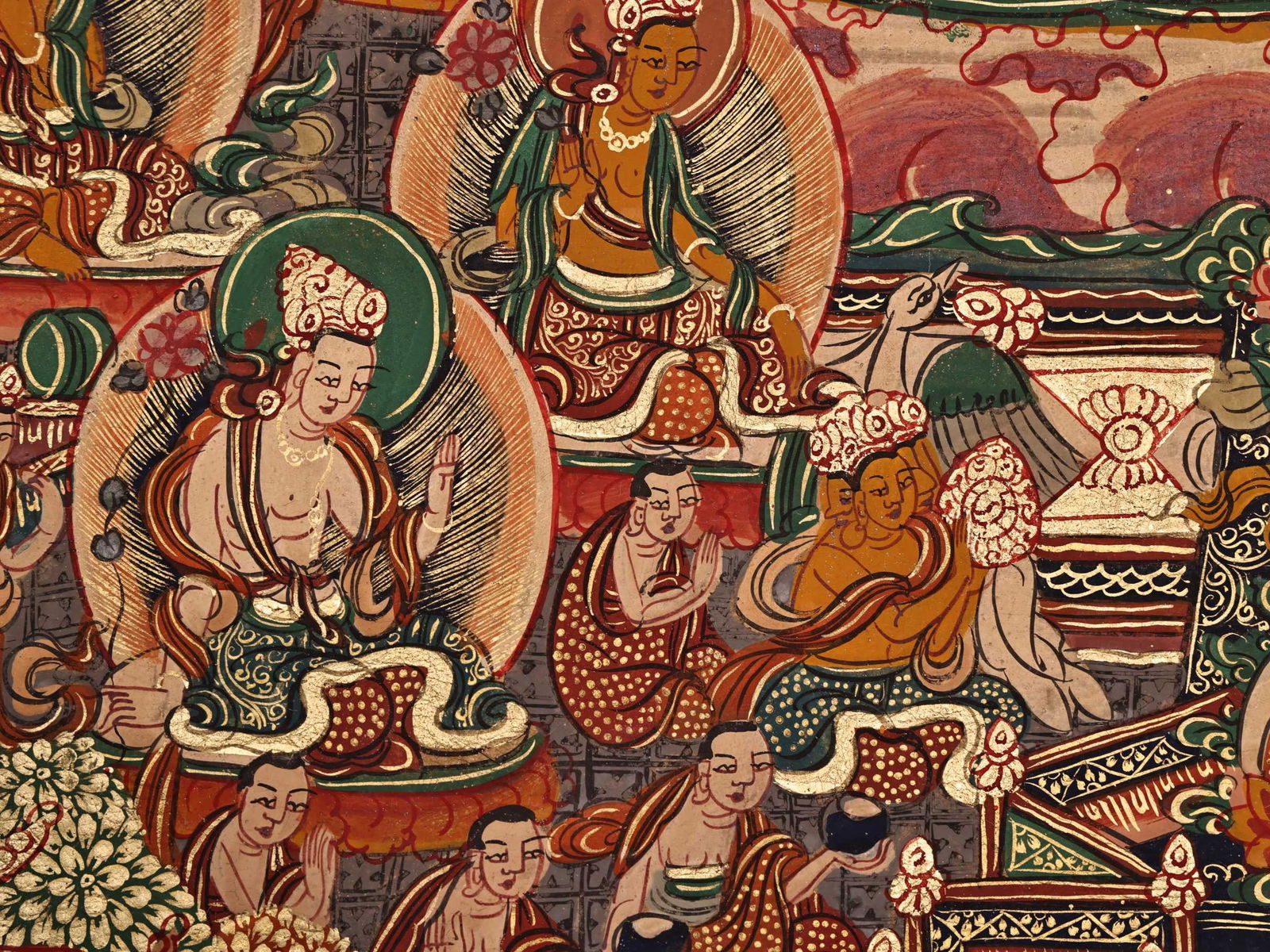 Colour Painted Mahakala Pattern Tangka - 6