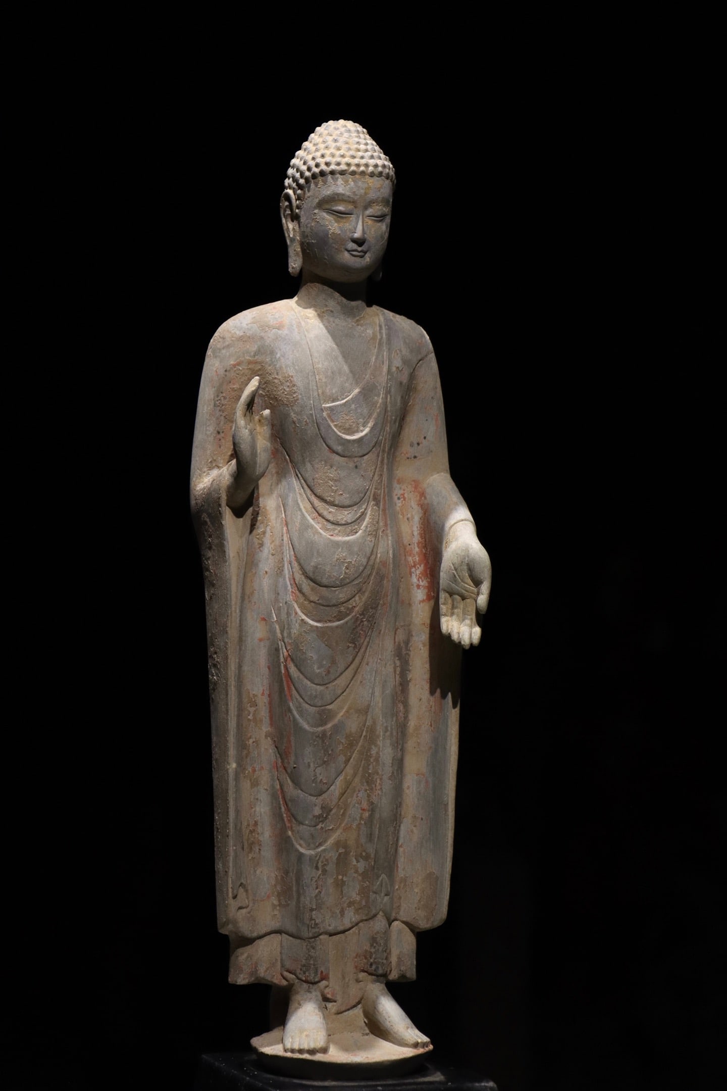 Grey Stone Sakyamuni Figure (1 of 8)