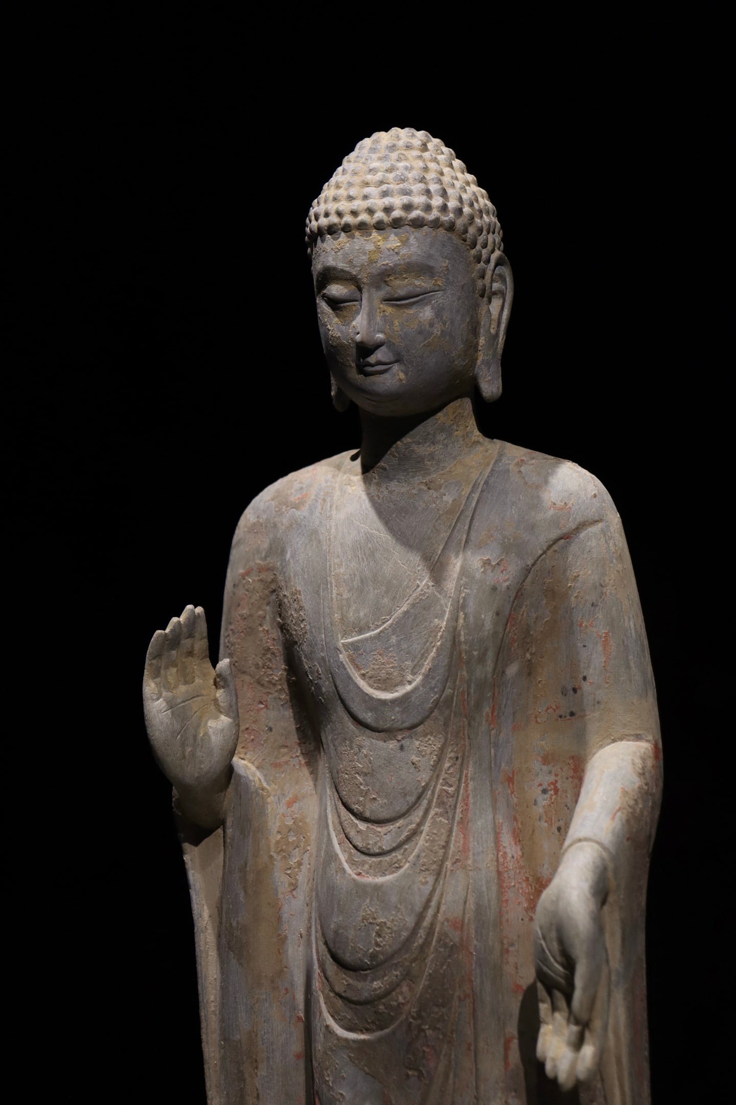 Grey Stone Sakyamuni Figure - 2
