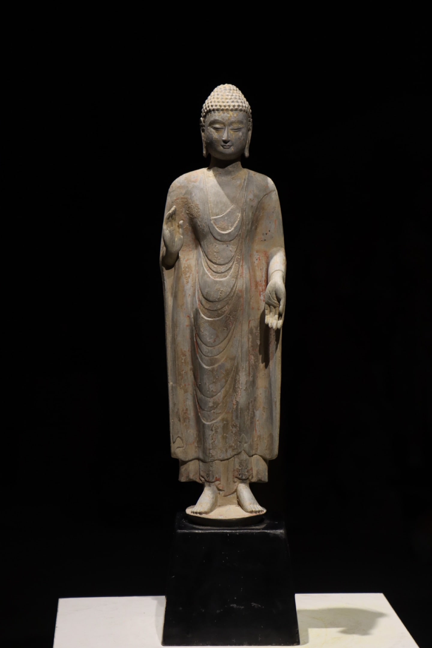 Grey Stone Sakyamuni Figure - 6