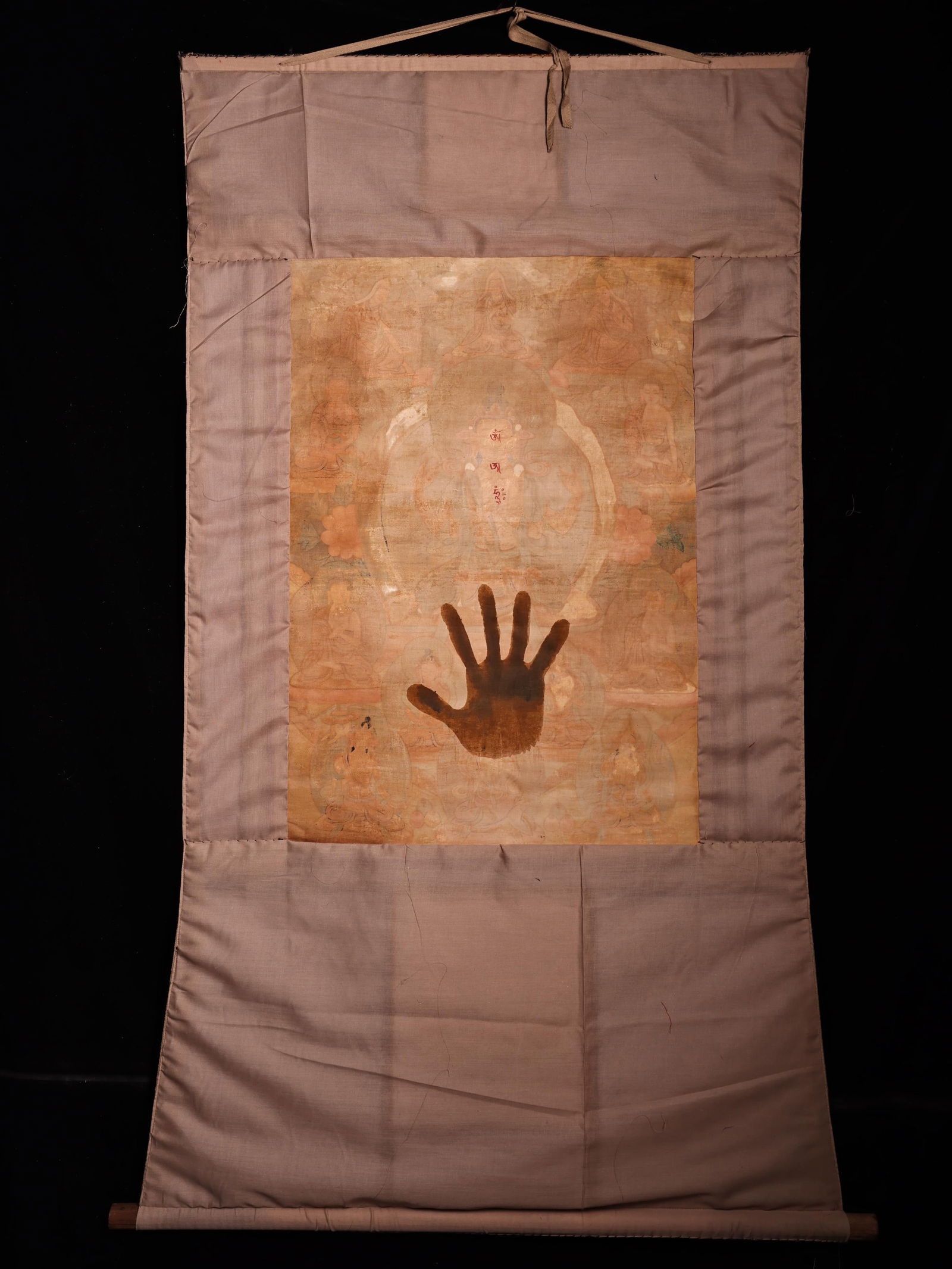 Colour Painted Four Armed GuanYin Pattern Tangka - 11