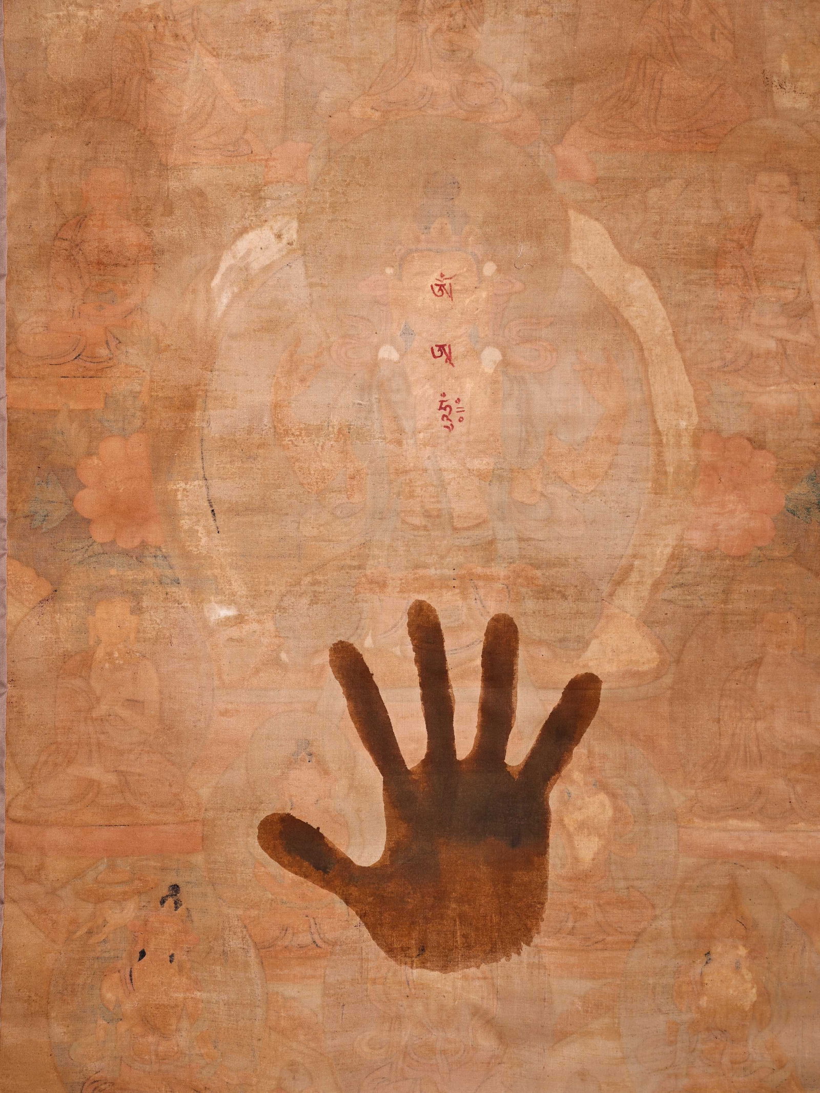 Colour Painted Four Armed GuanYin Pattern Tangka - 4