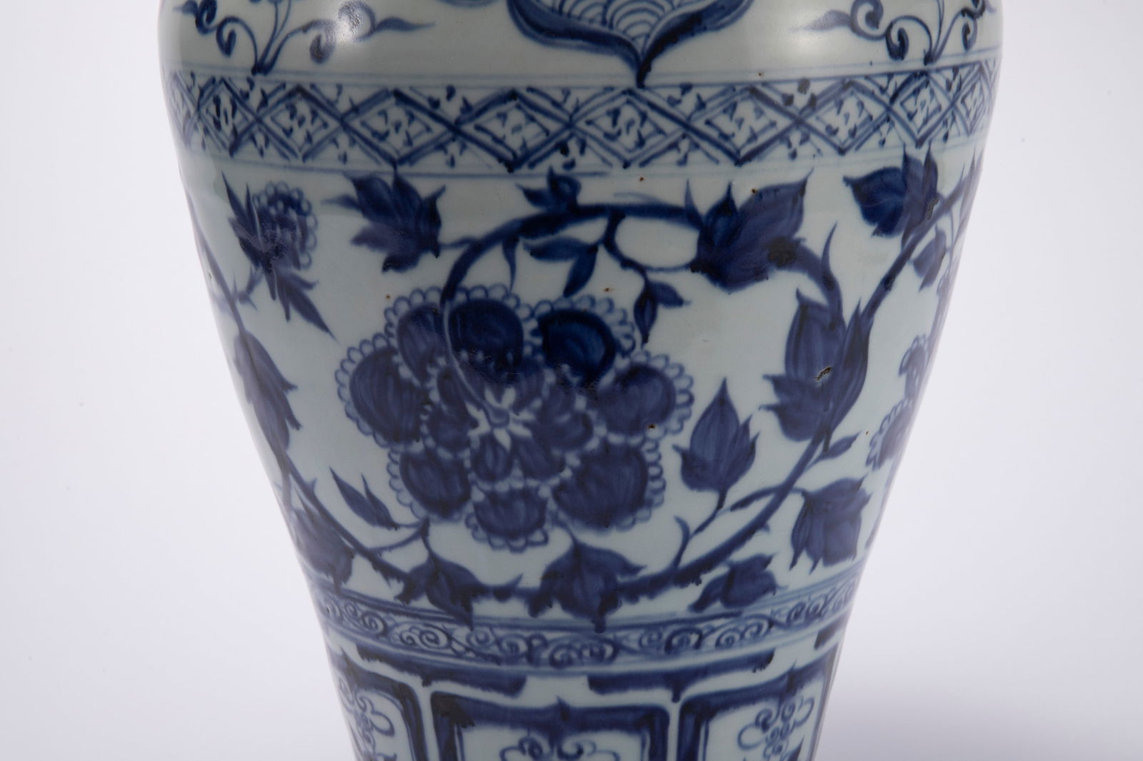 Blue and White Flower Pattern Porcelain Vase - 3