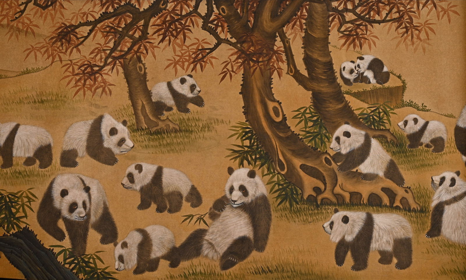 Chinese Drawing Panda Hand Scroll,Lang Shining Mark - 13