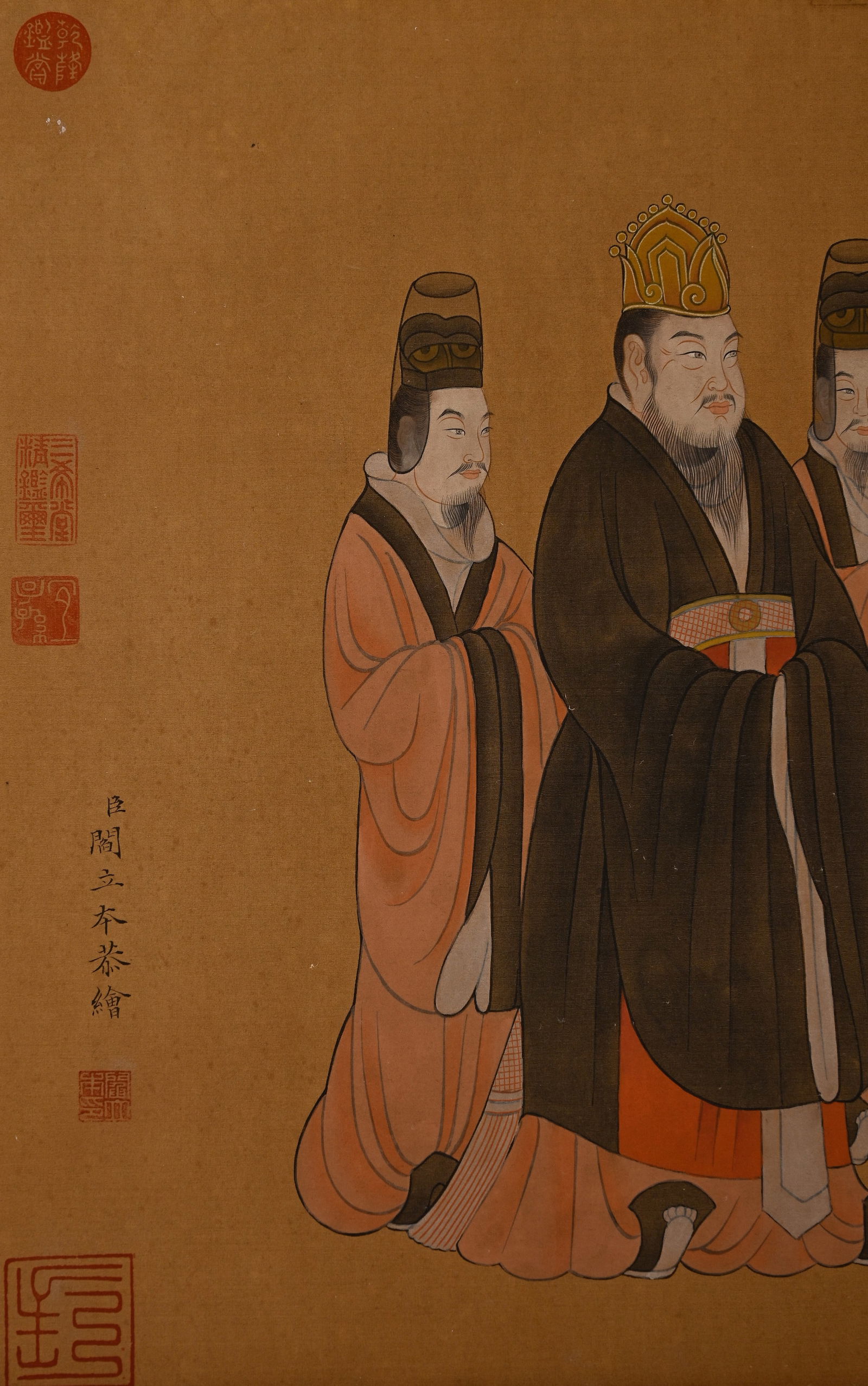 Chinese Drawing Emperor Hand Scroll,Yan Liben Mark - 10