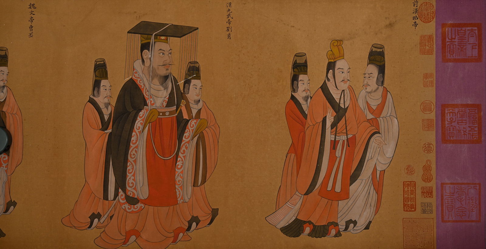 Chinese Drawing Emperor Hand Scroll,Yan Liben Mark - 3