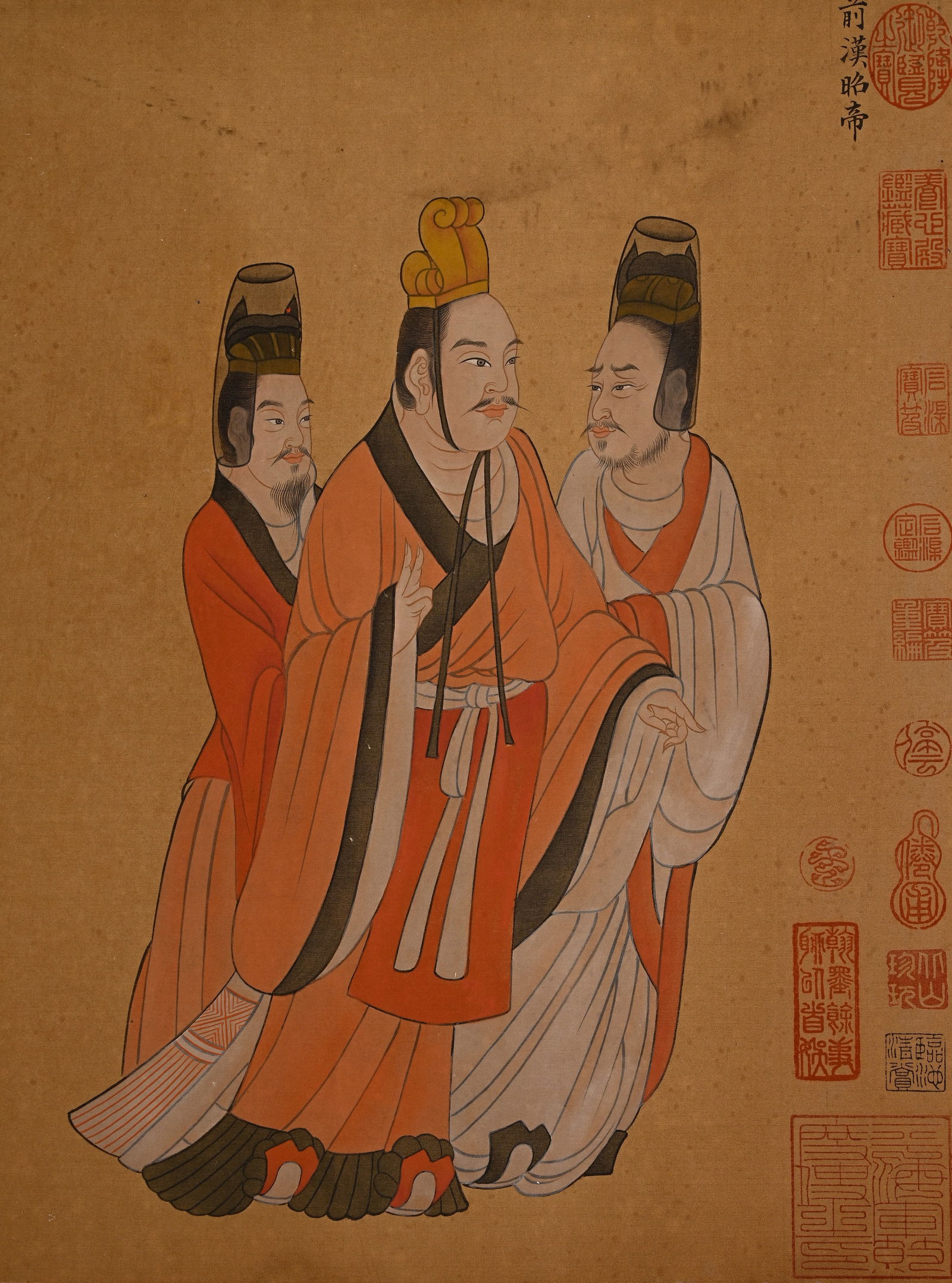 Chinese Drawing Emperor Hand Scroll,Yan Liben Mark - 4