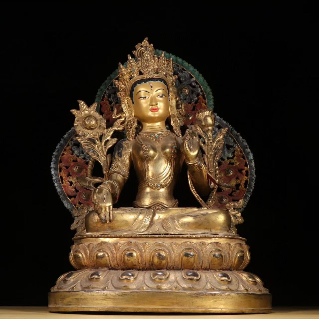 Gilt Bronze White Tara Figure: Gilt Bronze White Tara Figure (60 x 40cm)