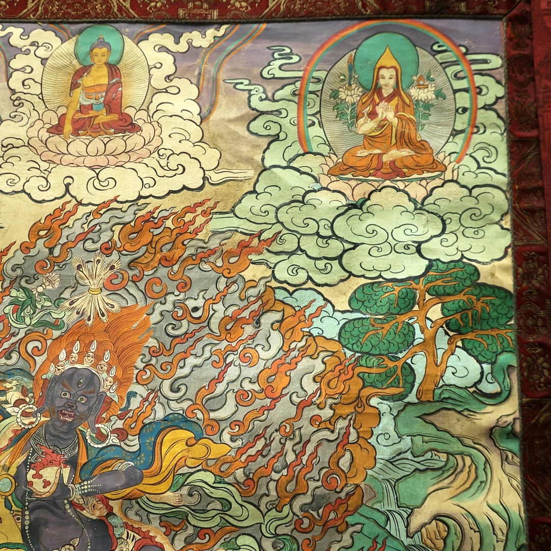 Colour Painted Guardian Pattern Tangka - 7