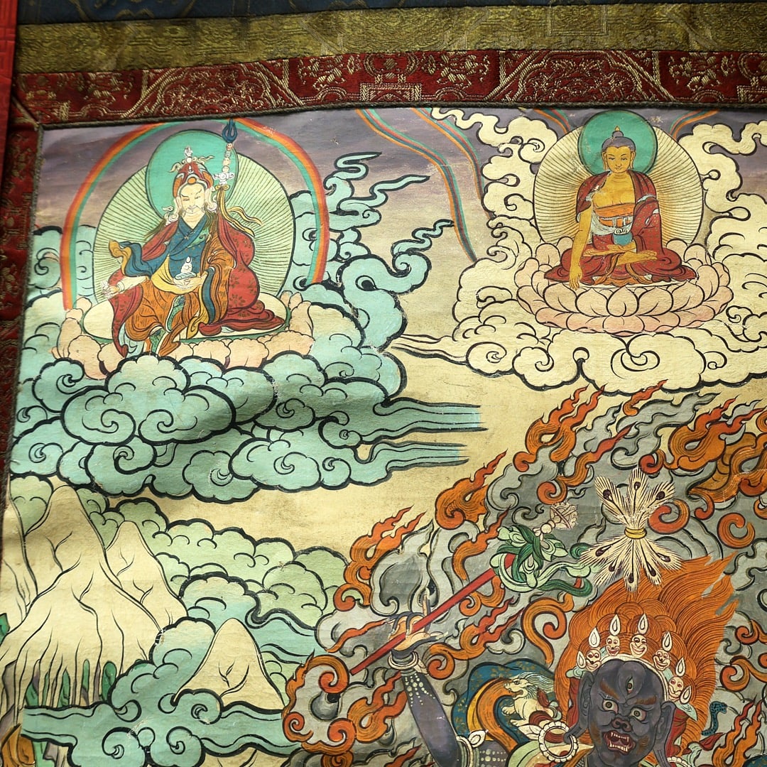 Colour Painted Guardian Pattern Tangka - 8