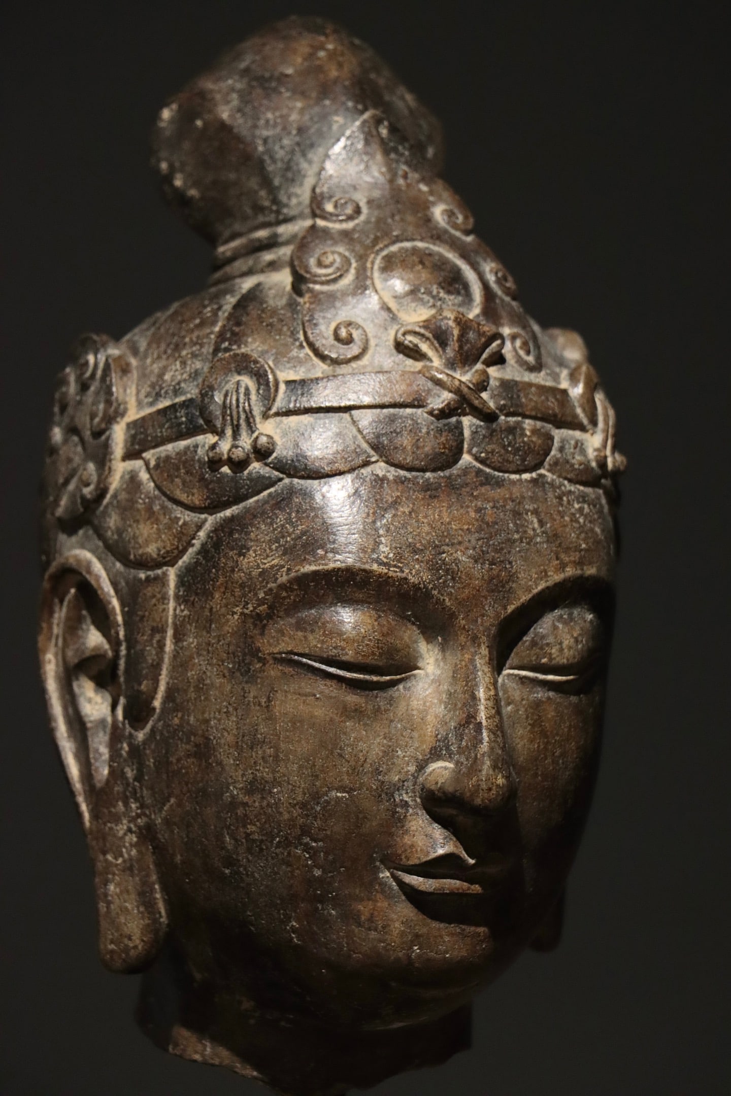 Stone Buddha Head Figure - 3