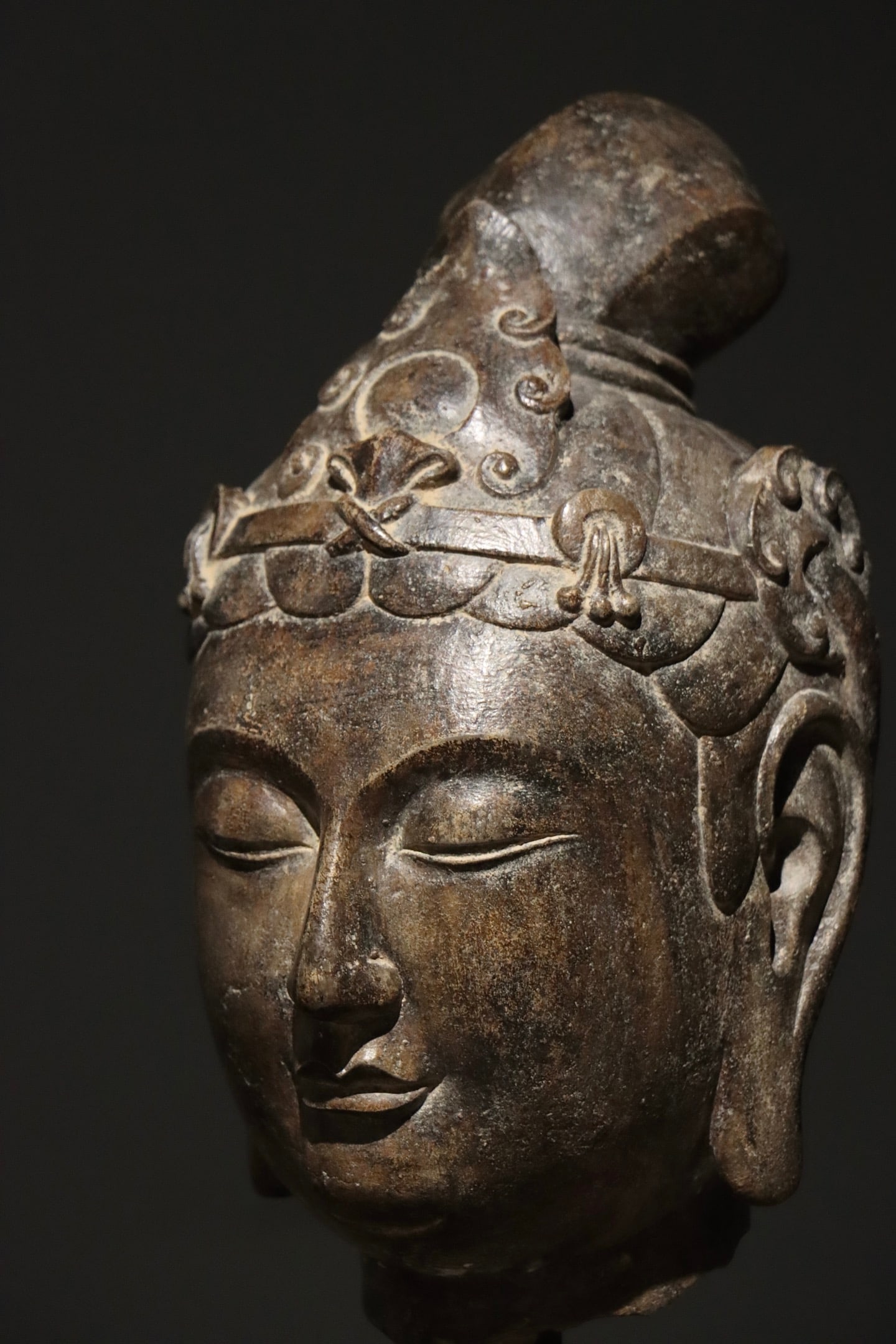 Stone Buddha Head Figure - 4