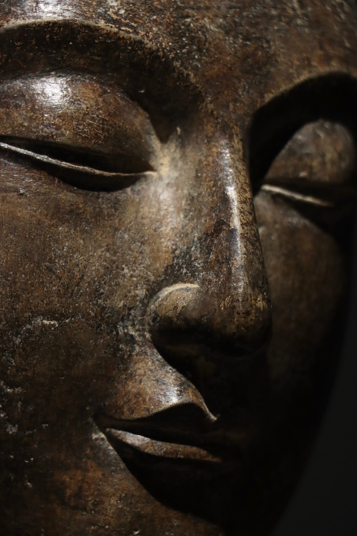 Stone Buddha Head Figure - 6