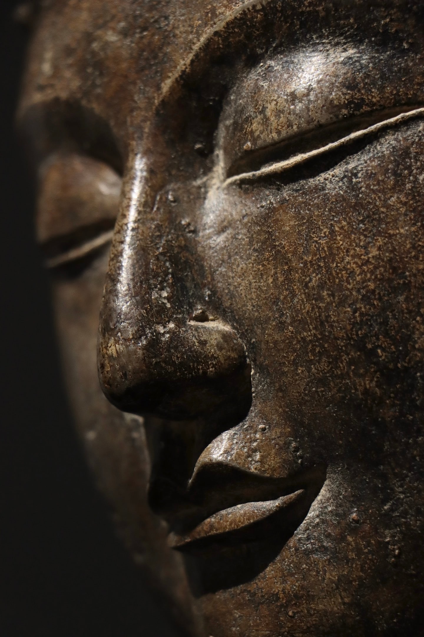 Stone Buddha Head Figure - 7