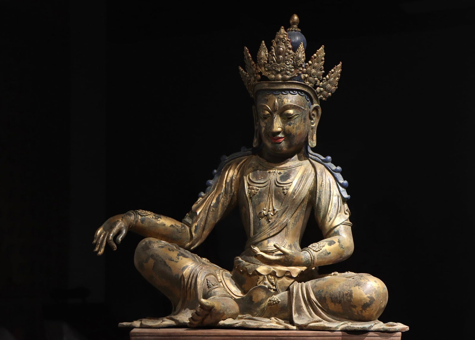 Gilt Bronze GuanYin Figure - 3