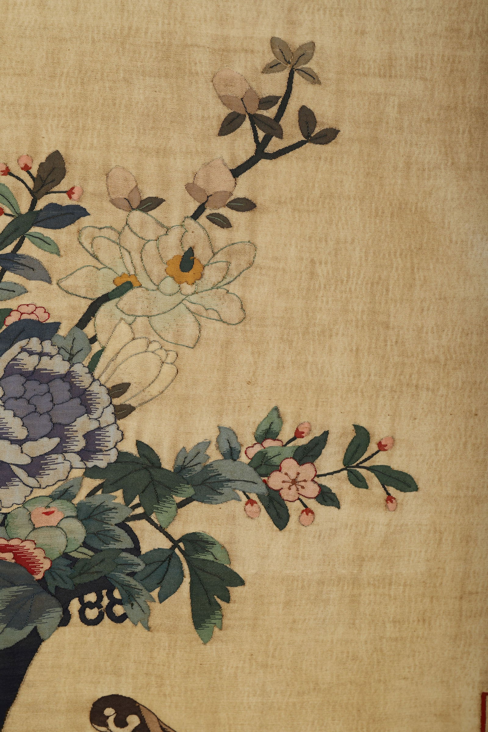 Silk Flower and Flower Pot Pattern Embroidery - 7