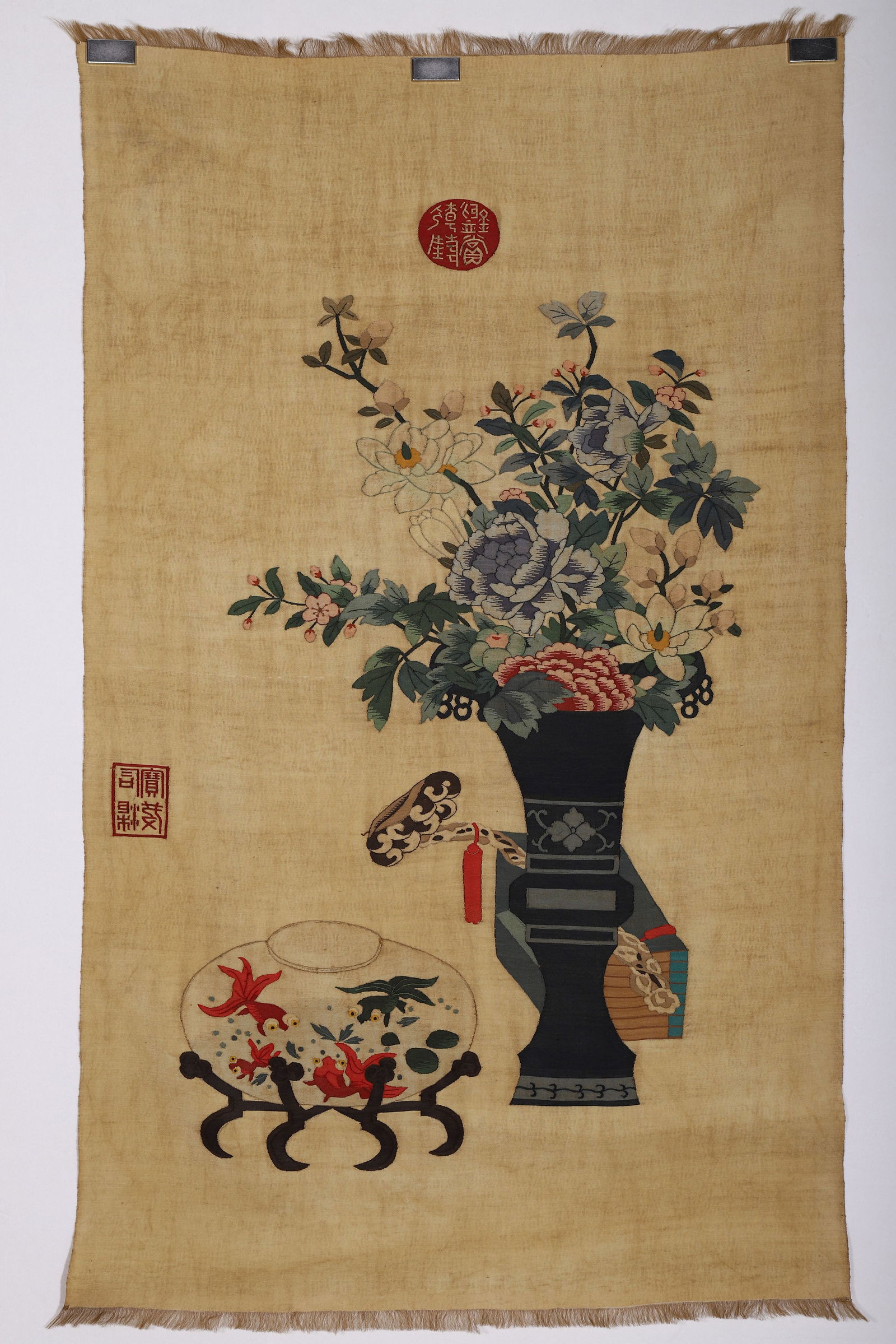 Silk Flower and Flower Pot Pattern Embroidery - 8