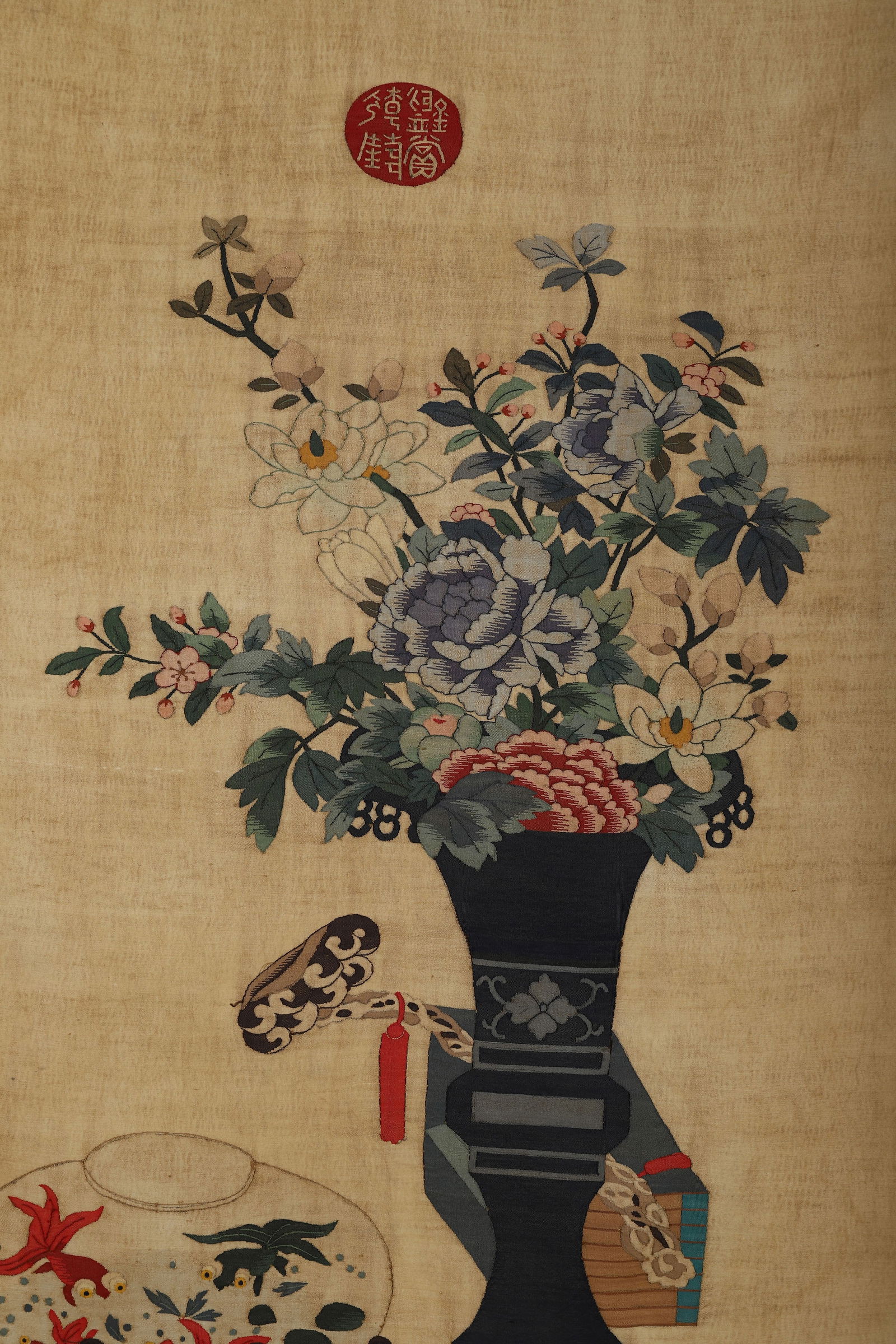 Silk Flower and Flower Pot Pattern Embroidery - 9