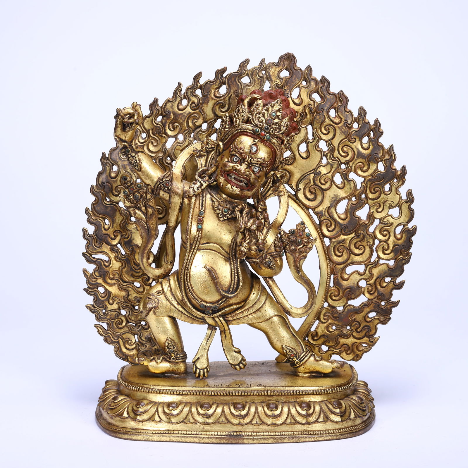Gilt Bronze Vajrapani Figure: Gilt Bronze Vajrapani Figure (22 x 8 x 25cm,Weight 3090g)