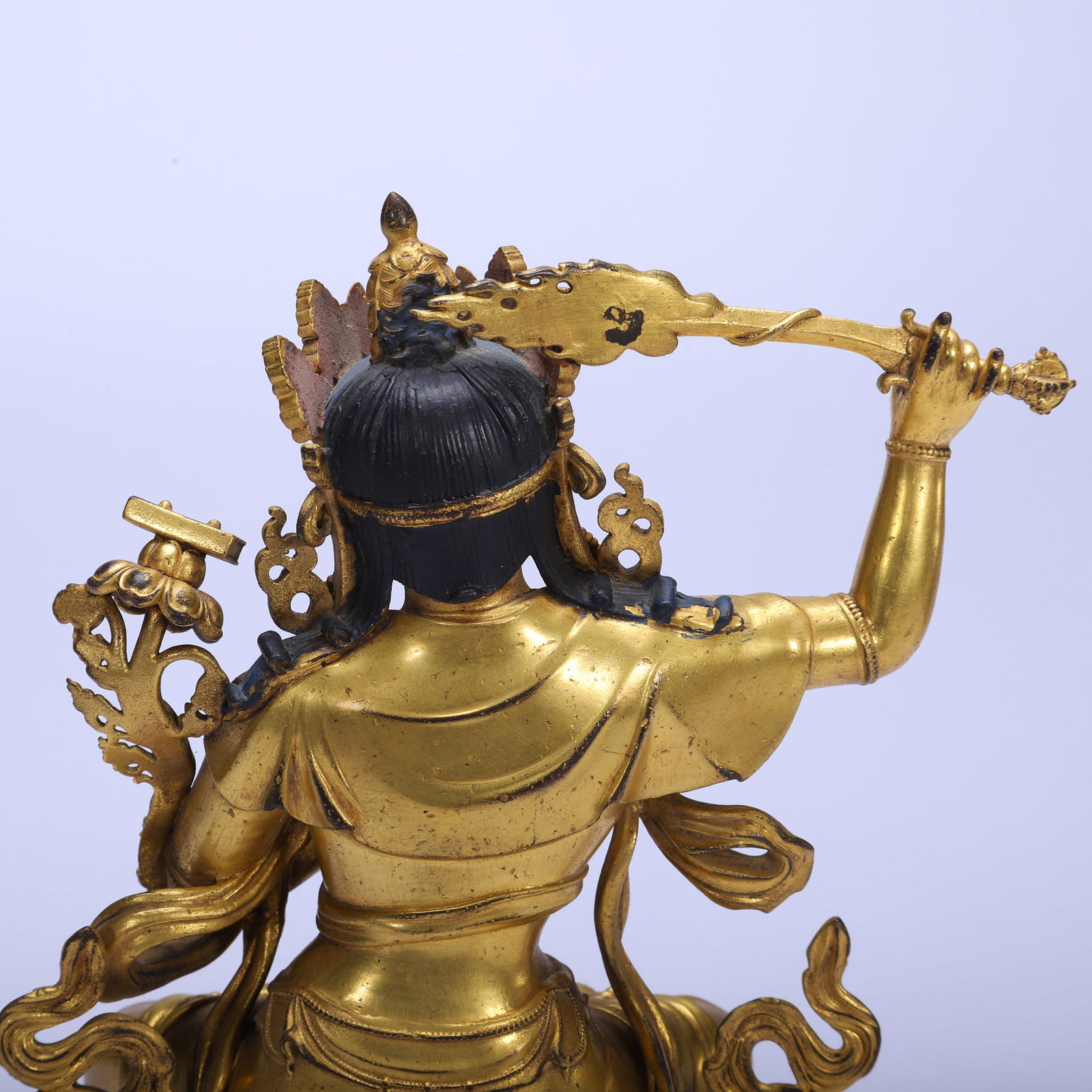 Gilt Bronze Manjushri Figure - 8