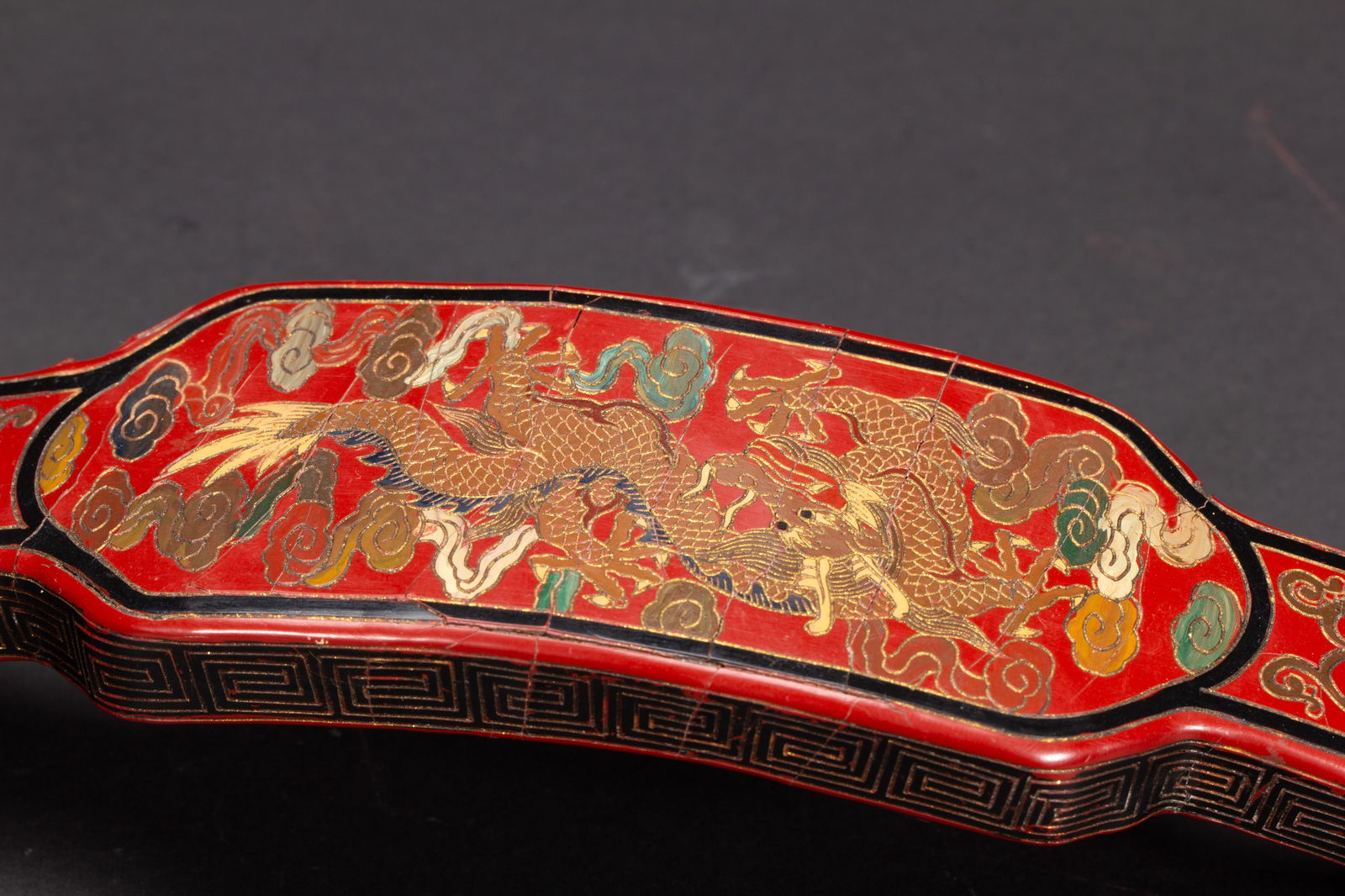 Lacquerware Gold Drawing Dragon Pattern RuYi Ornament - 3