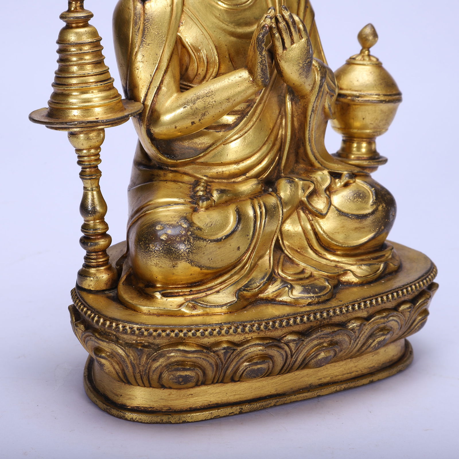 Gilt Bronze Tsongkhapa Figure - 6