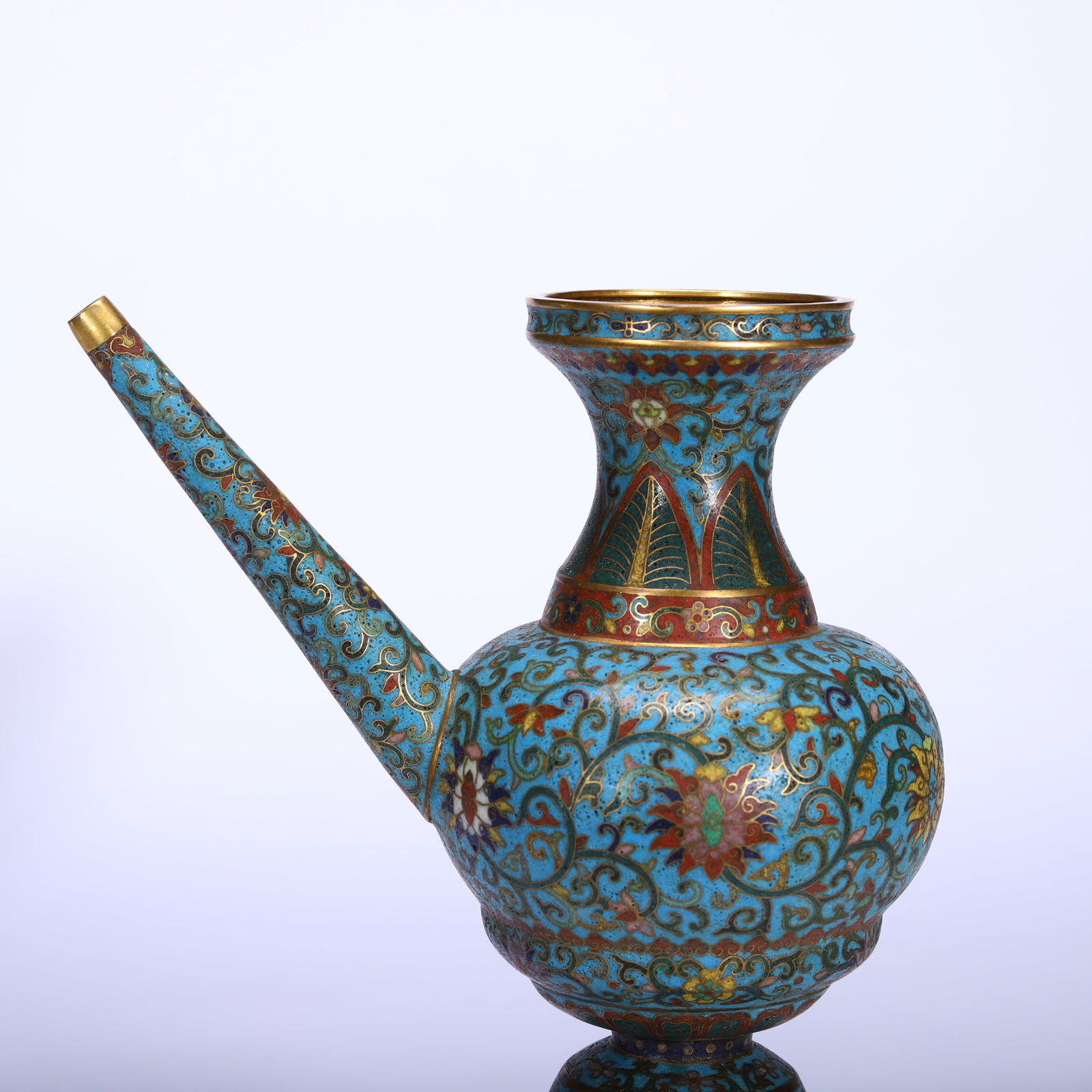 Bronze Cloisonne Carved Flower Pattern Pot - 2