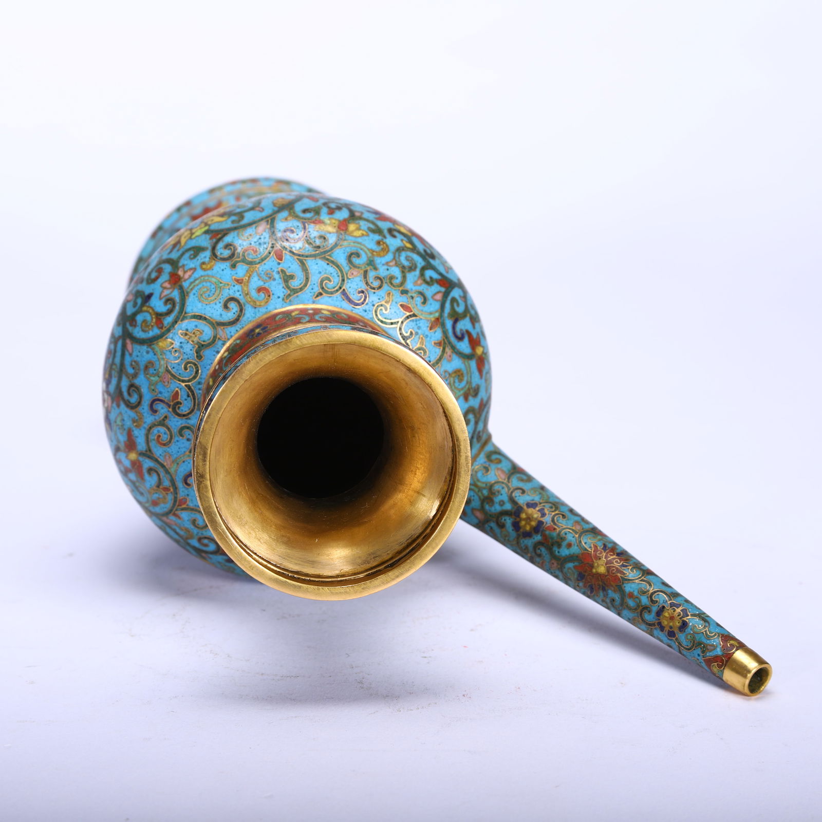 Bronze Cloisonne Carved Flower Pattern Pot - 8