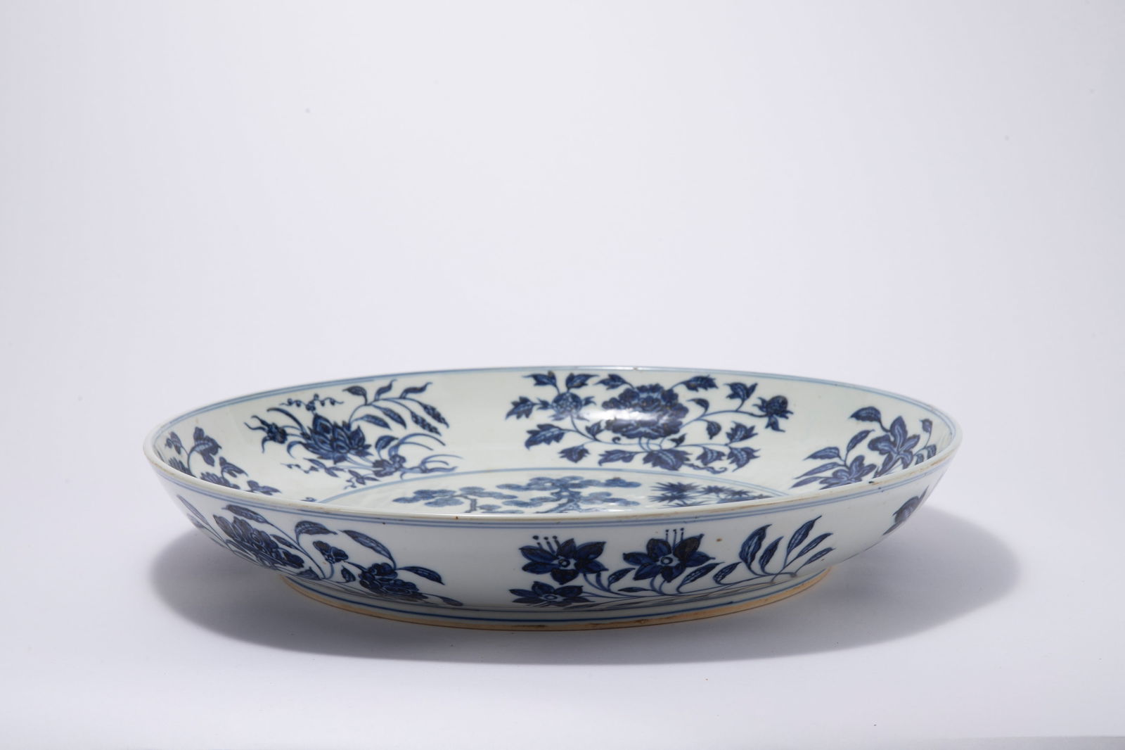 Blue and White Pine Tree Pattern Porcelain Plate - 9