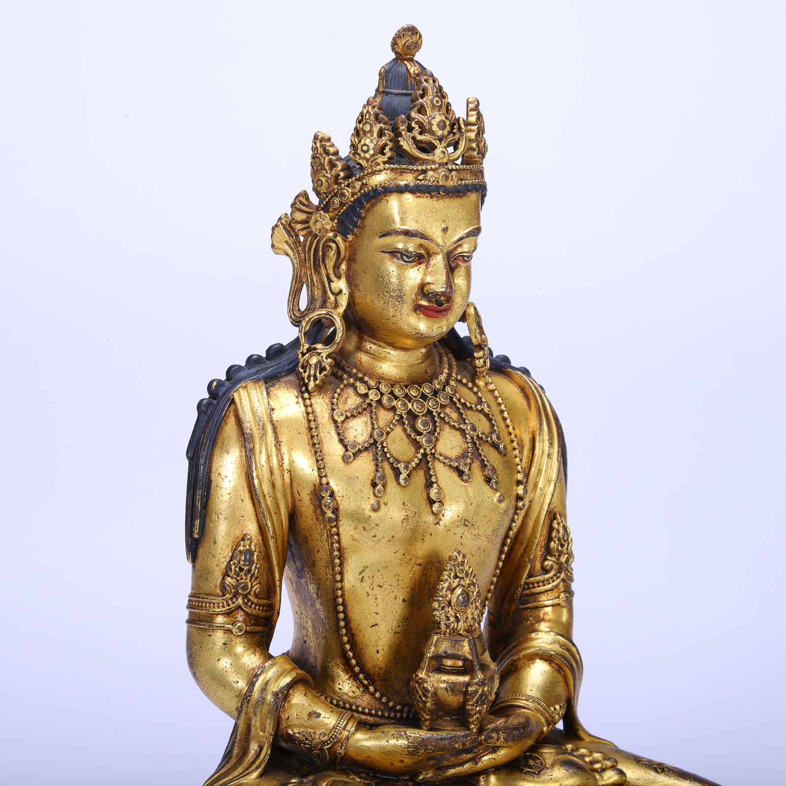 Gilt Bronze GuanYin Figure - 6