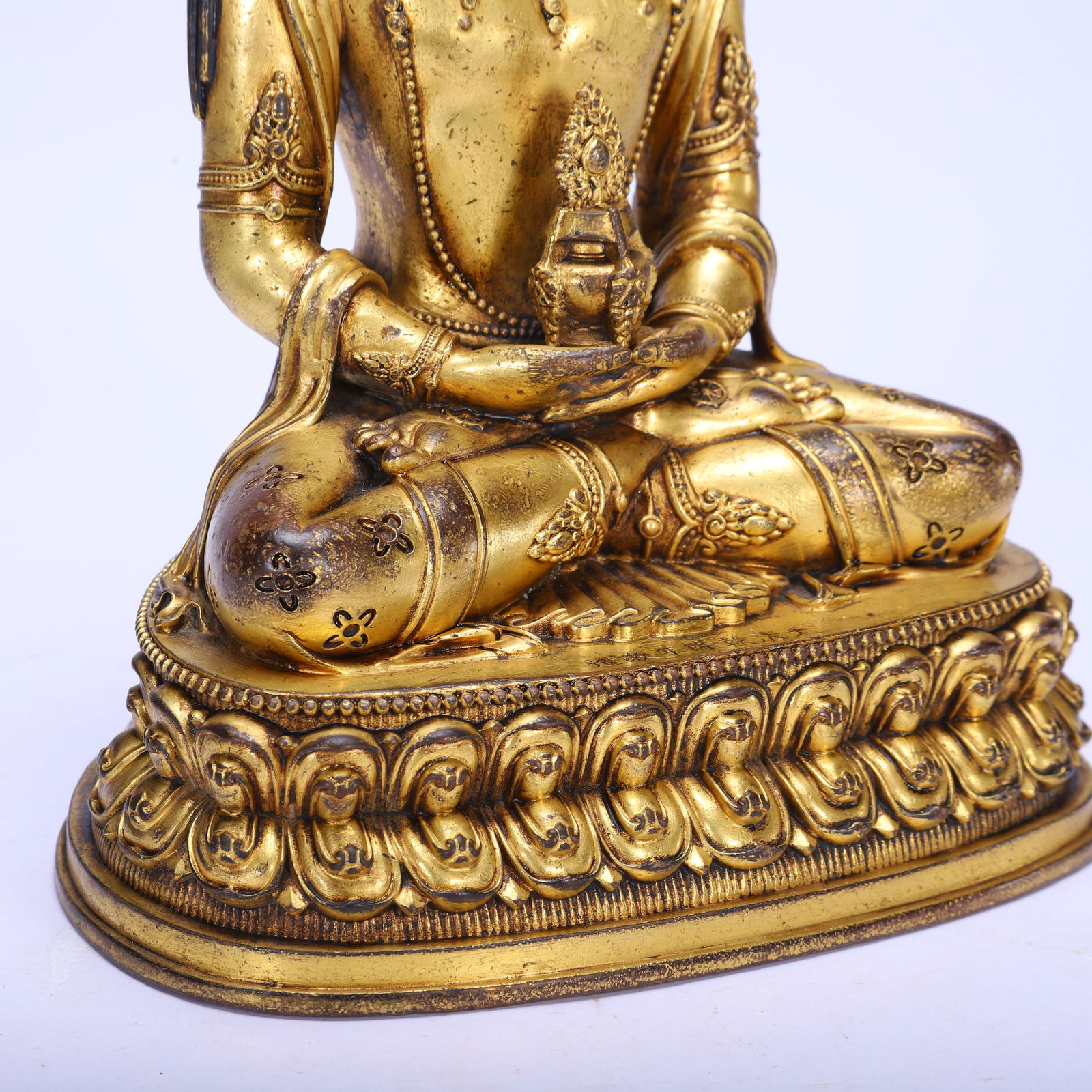 Gilt Bronze GuanYin Figure - 7