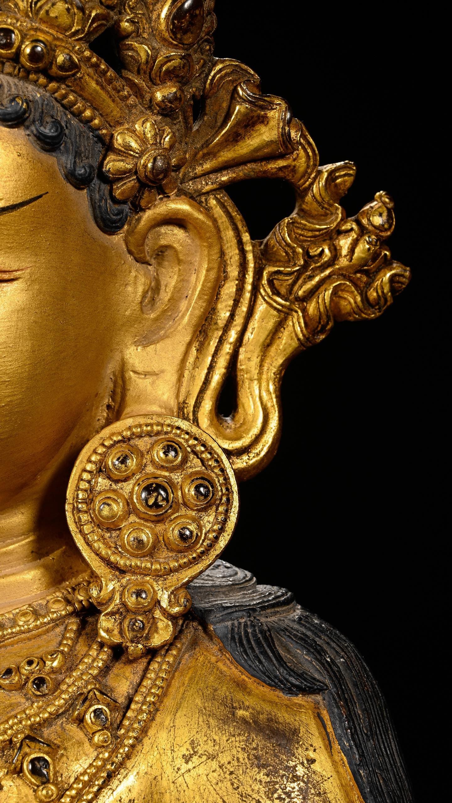 Gilt Bronze GuanYin Figure - 12