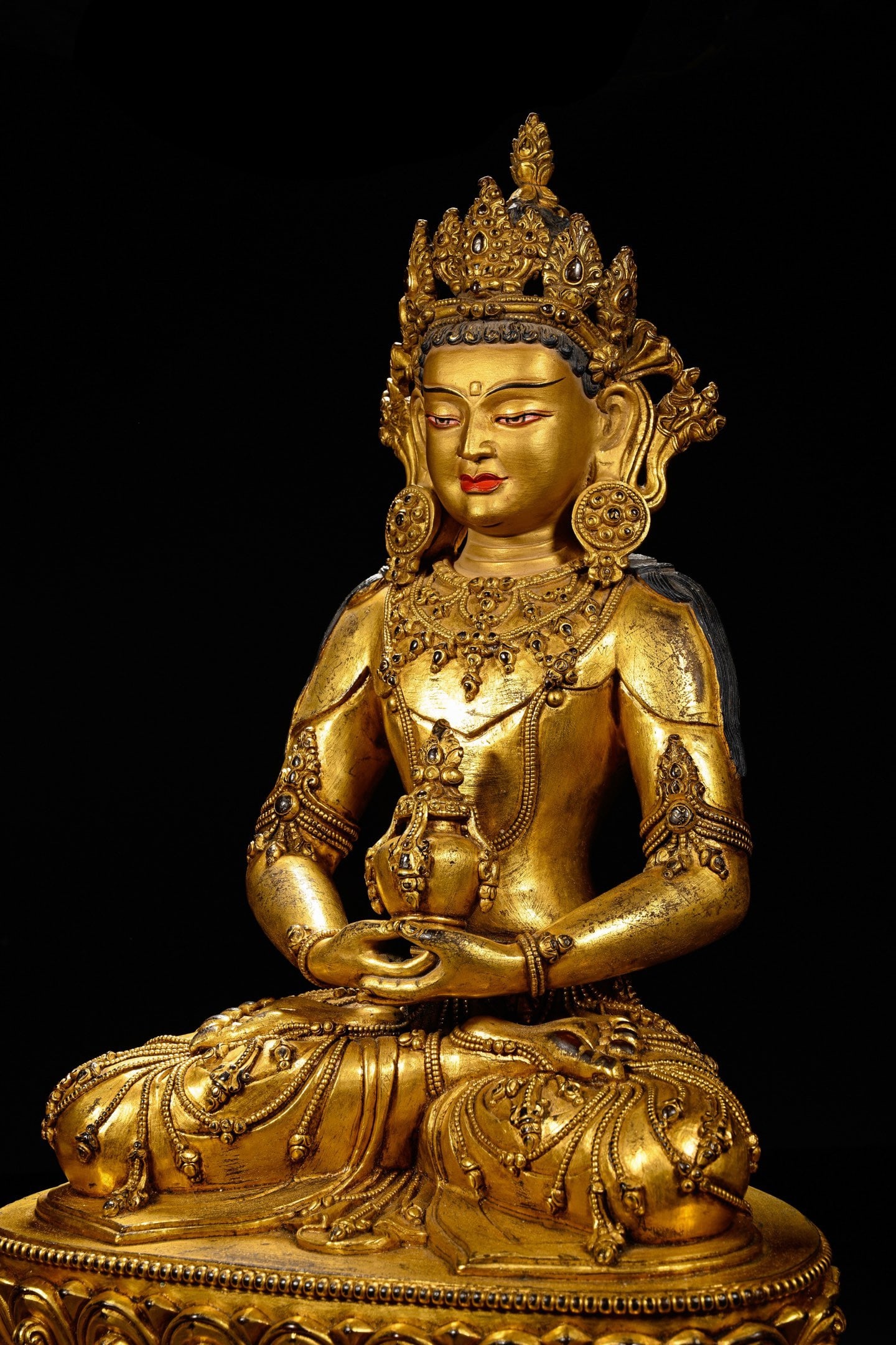 Gilt Bronze GuanYin Figure - 4