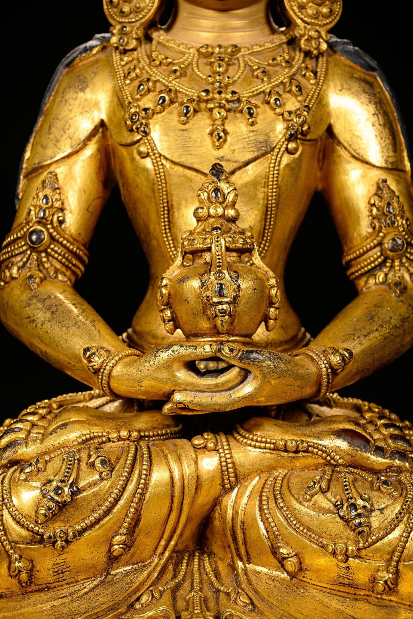 Gilt Bronze GuanYin Figure - 5