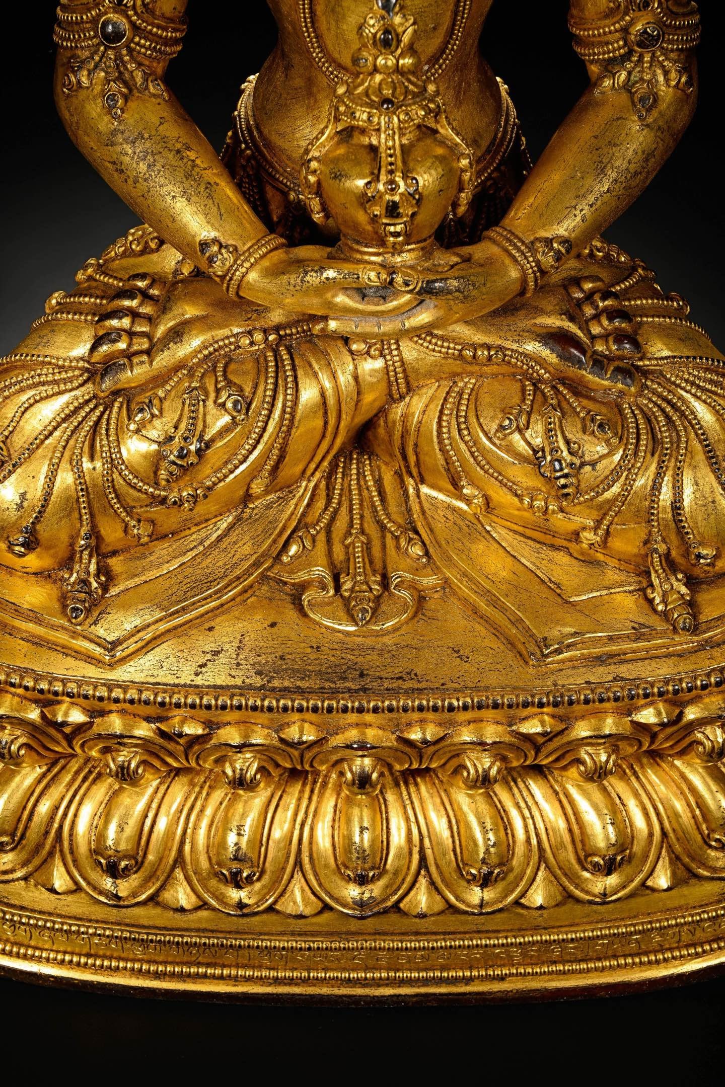 Gilt Bronze GuanYin Figure - 7