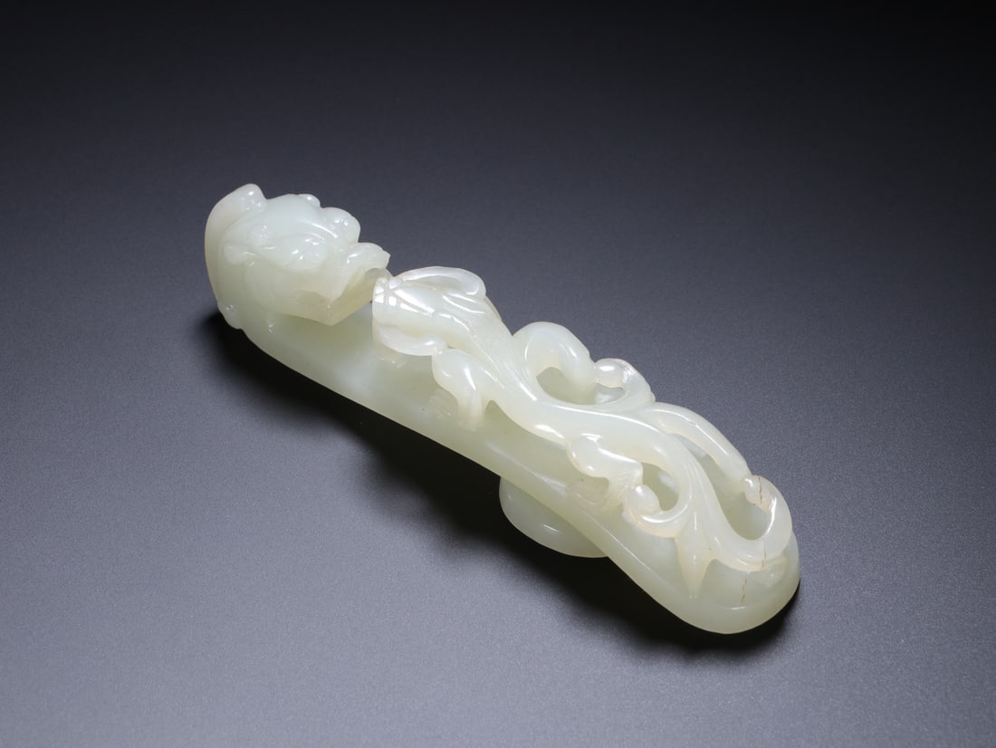Jade Carved Dragon Shape Belt Hook - 2