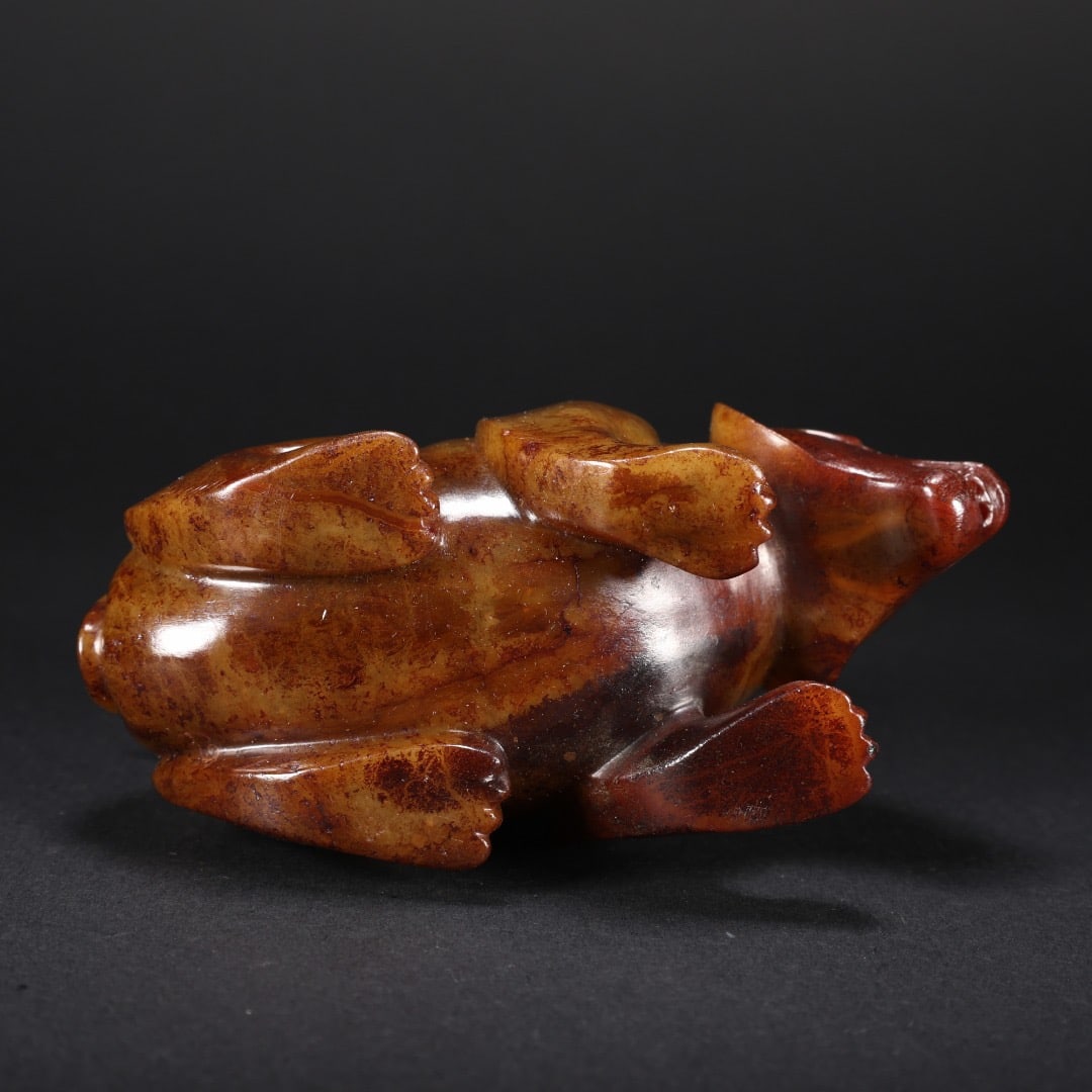 Jade Carved Bear and Eagle Shape Ornament - 2