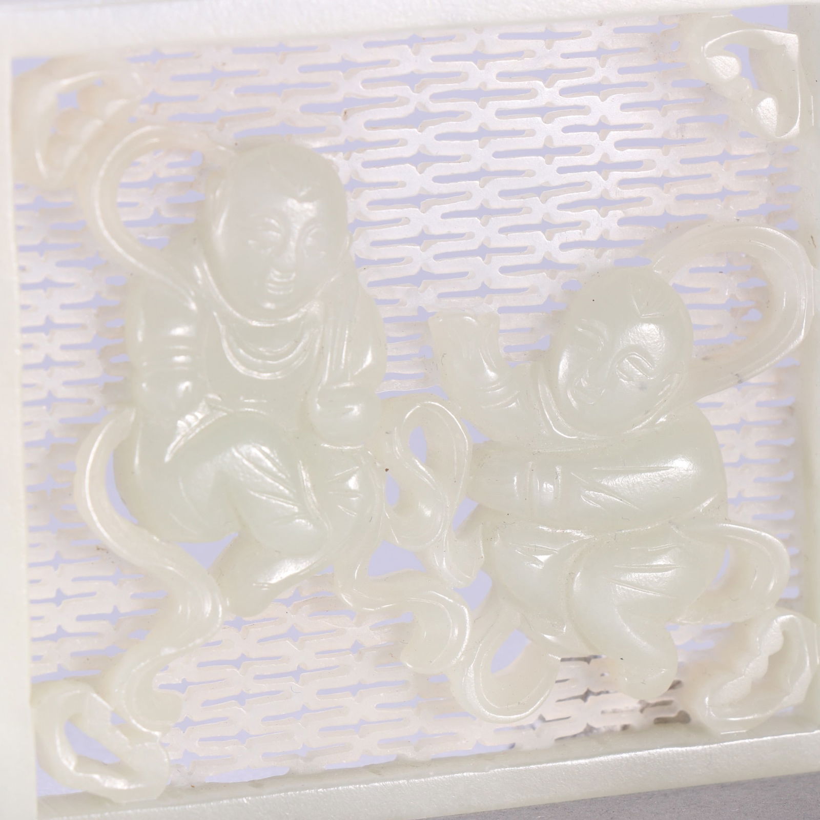 Jade Carved Playing Children Pattern Ornament - 4