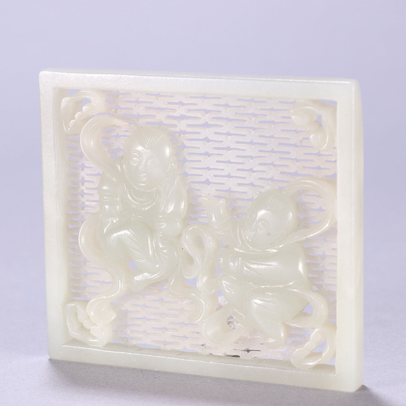 Jade Carved Playing Children Pattern Ornament - 7