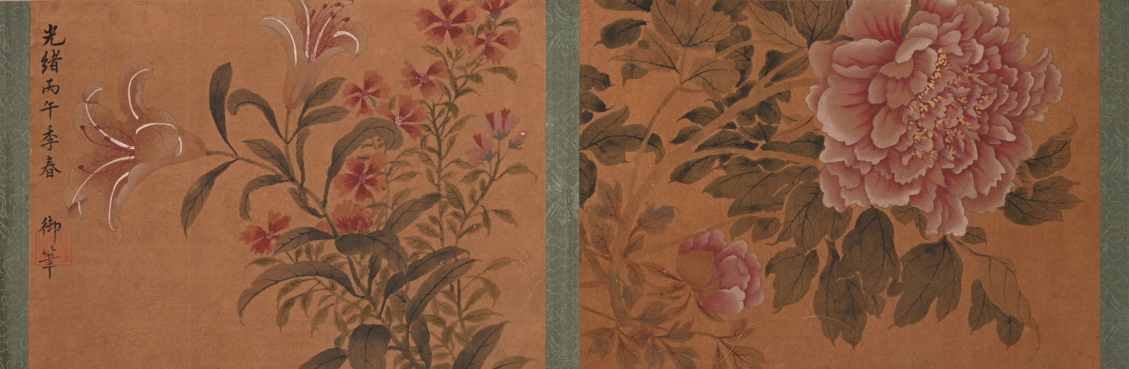 Chinese Drawing Flower Hand Scroll,Ci Xi Mark - 7