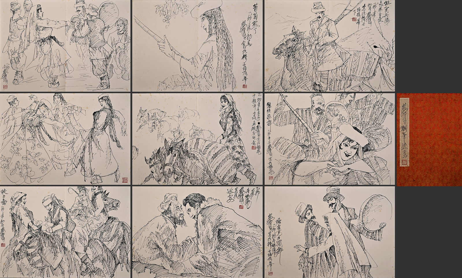 Chinese Drawing Character Story Painting Album,Huang Zhou Mark (1 of 11)