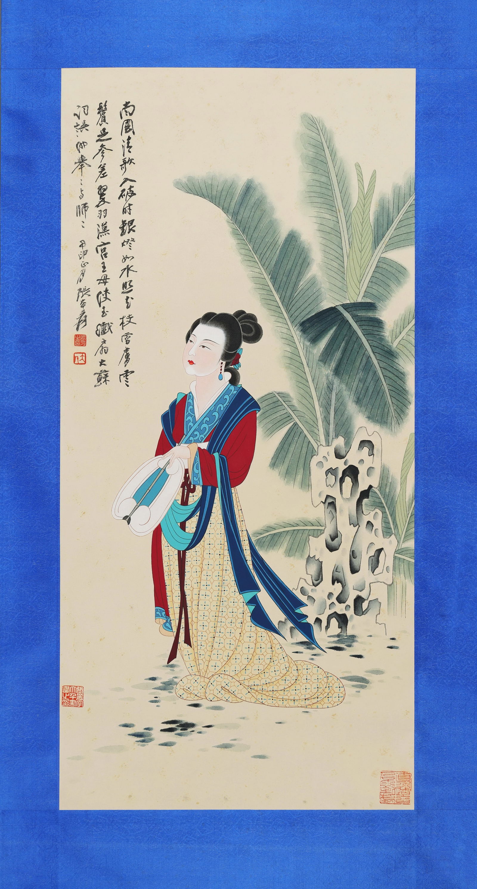 Chinese Drawing Beauty Painting,Zhang Daqian Mark: Chinese Drawing Beauty Painting,Zhang Daqian Mark (92 x 45cm)